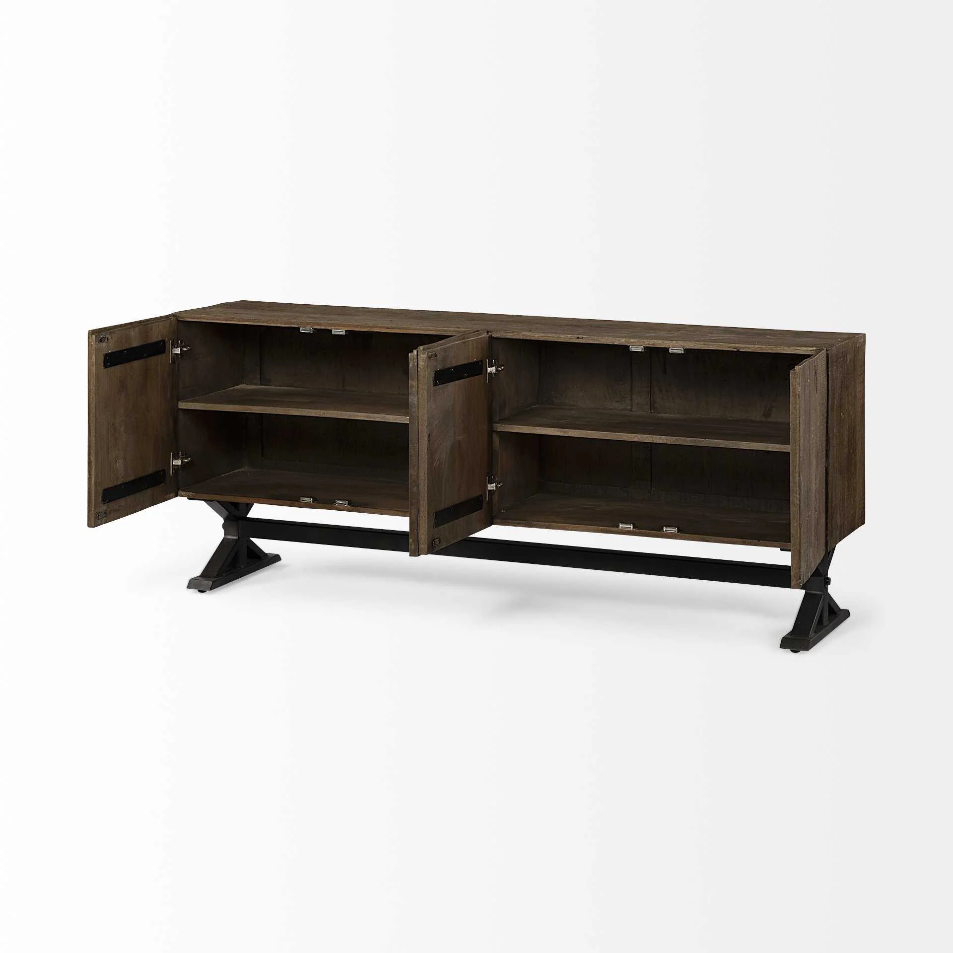Brown Solid Mango Wood Finish Sideboard With 4 Cabinet Doors By Homeroots - 380258 - Image 5