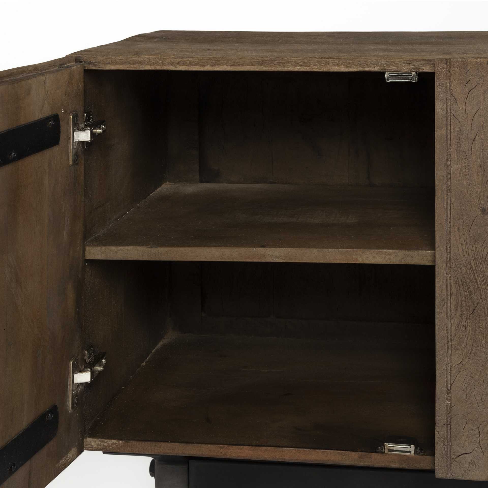 Brown Solid Mango Wood Finish Sideboard With 4 Cabinet Doors By Homeroots - 380258 - Image 6