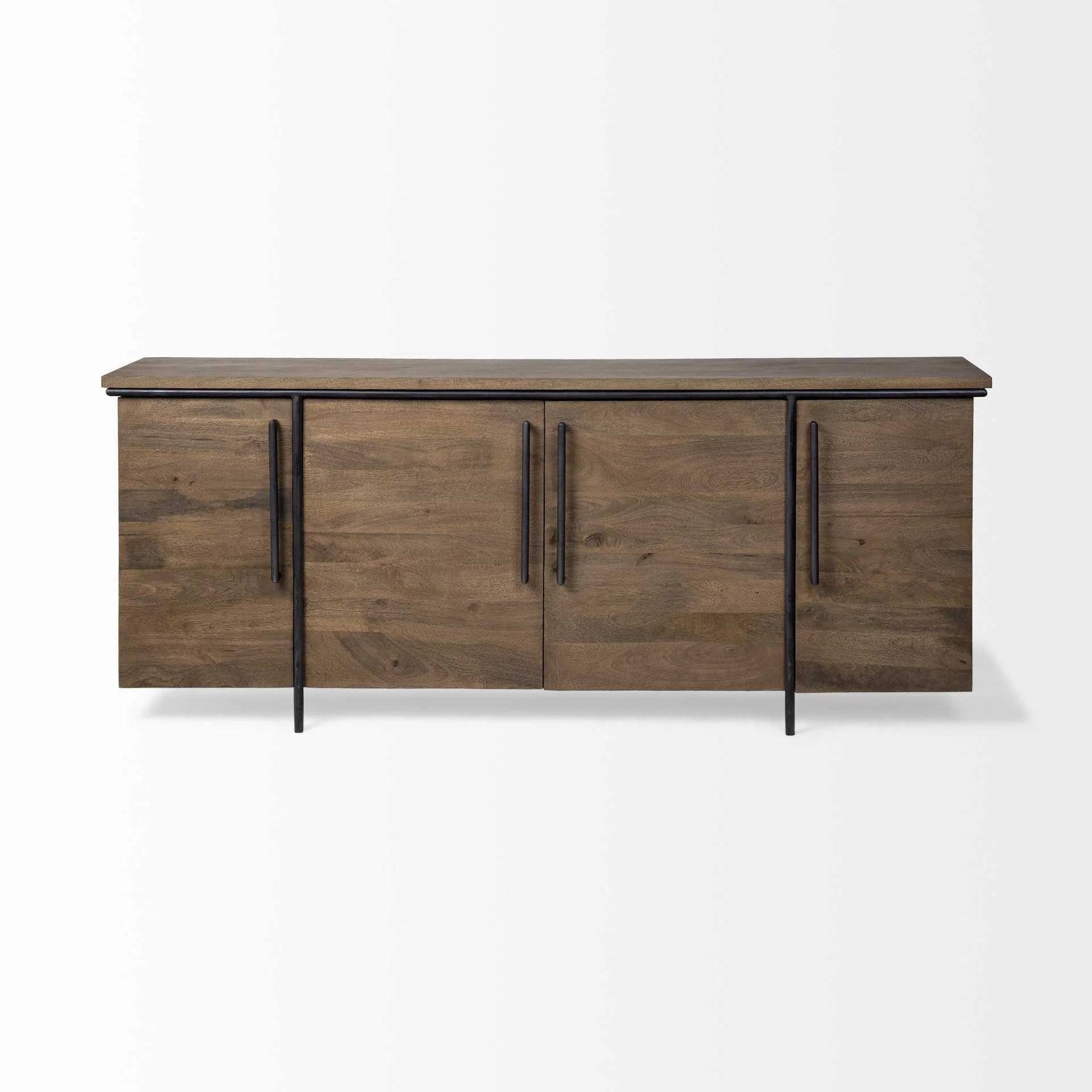 Brown Solid Mango Wood Finish Sideboard With 4 Door Cabinets By Homeroots - Image 3