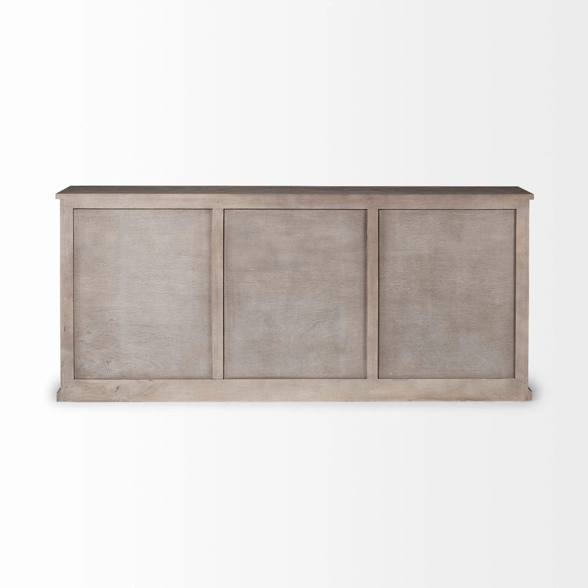 Brown Solid Mango Wood Sideboard With 3 Cabinets And 3 Drawers By Homeroots - Image 4