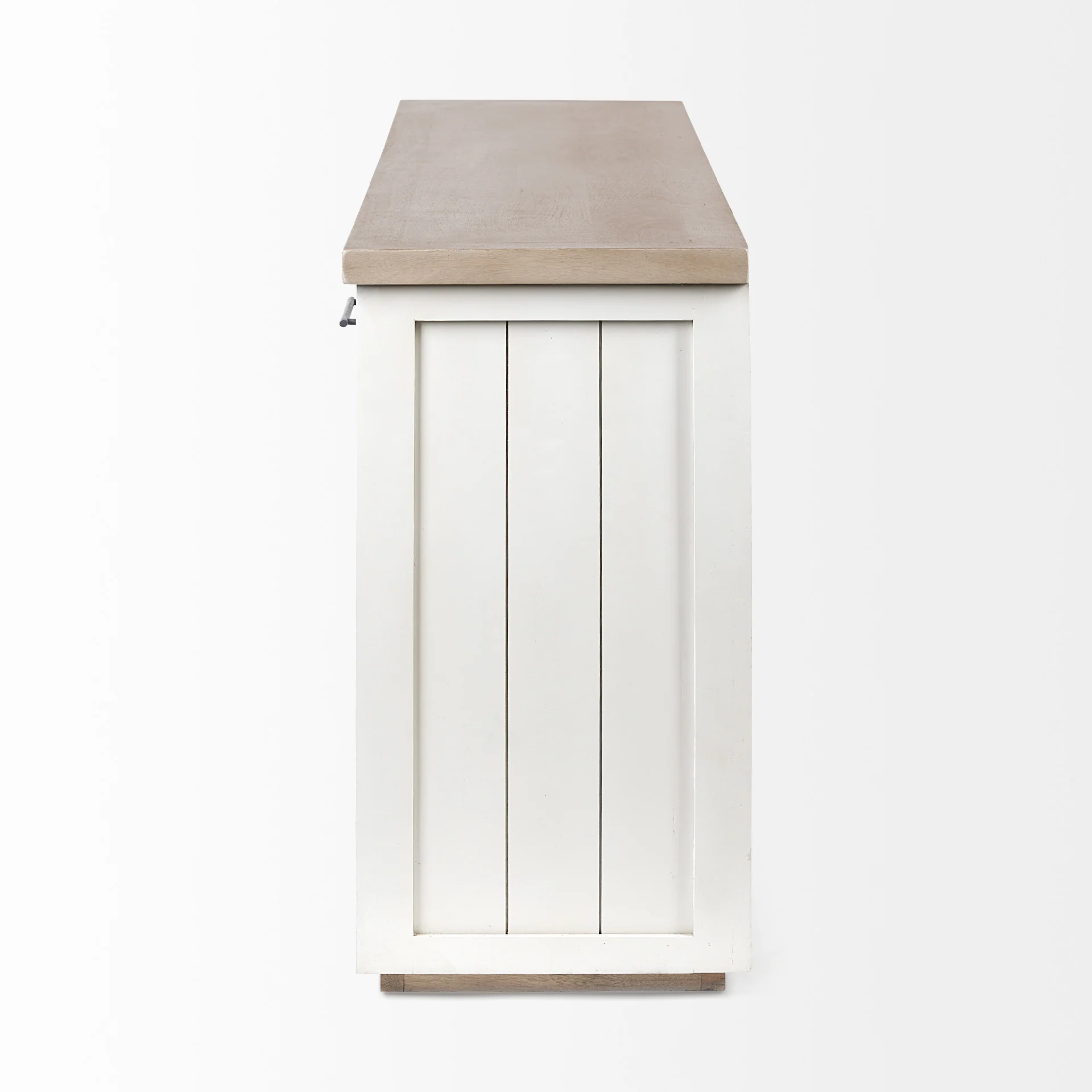 Brown Solid Mango Wood Top & White Frame Sideboard With 4 Cabinet Doors By Homeroots - Image 4