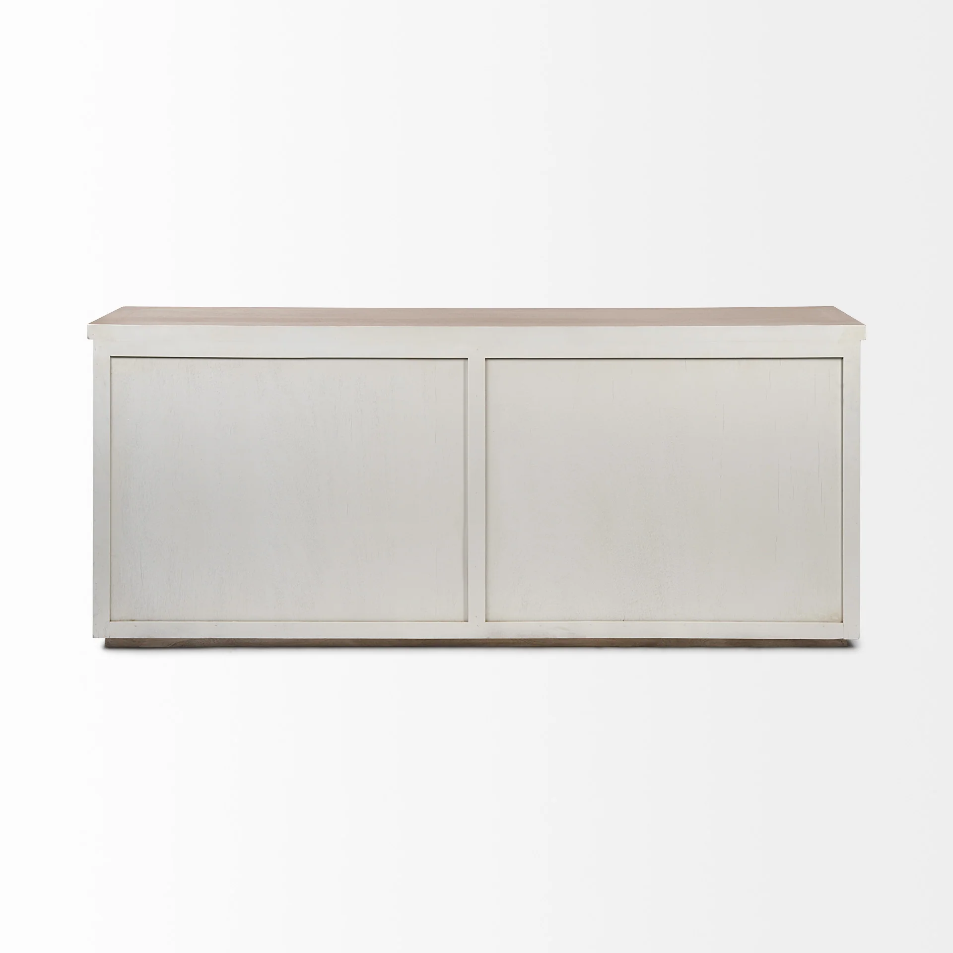 Brown Solid Mango Wood Top & White Frame Sideboard With 4 Cabinet Doors By Homeroots - Image 5