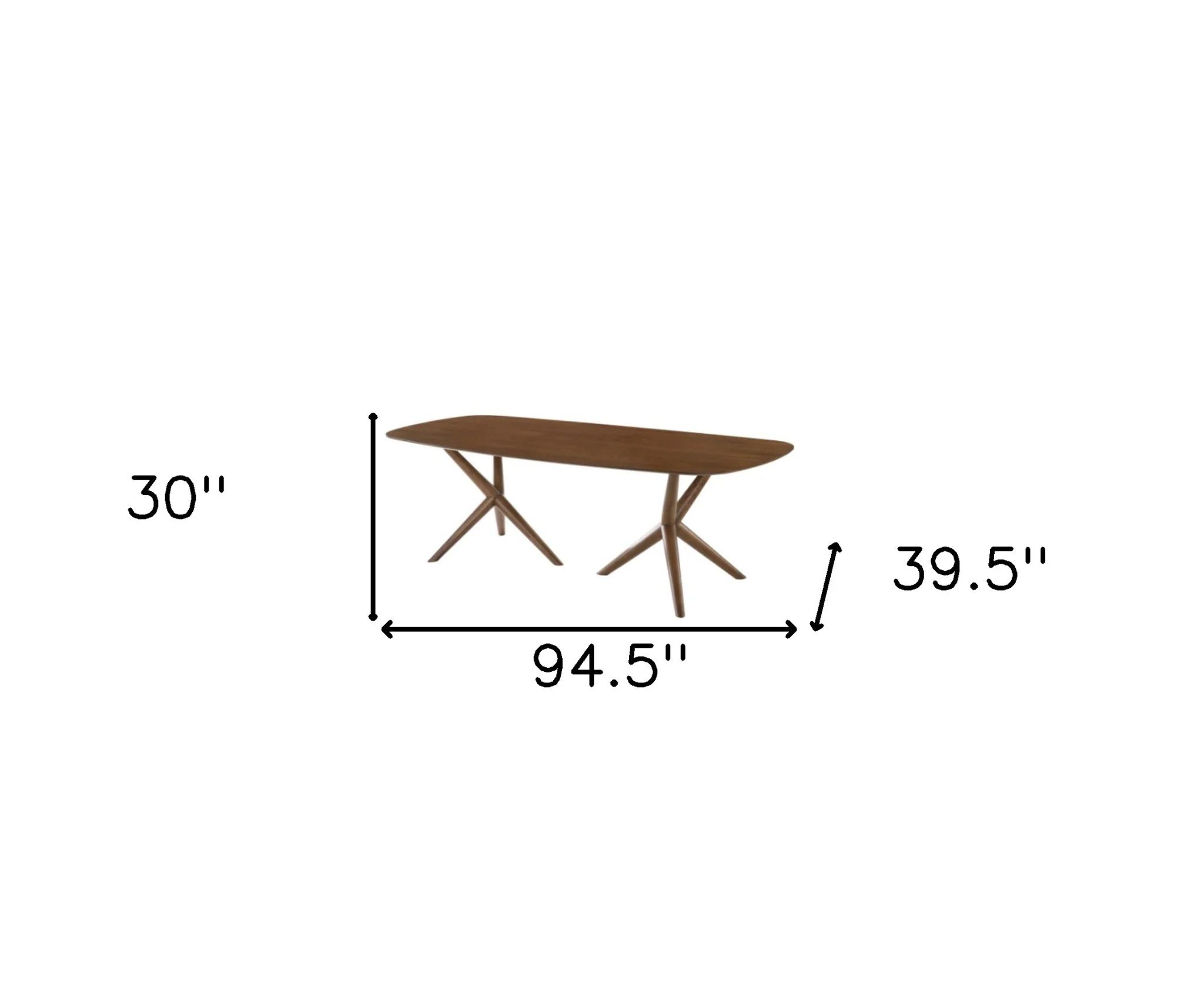 Brown Solid Manufactured Wood Dining Table By Homeroots - Image 4