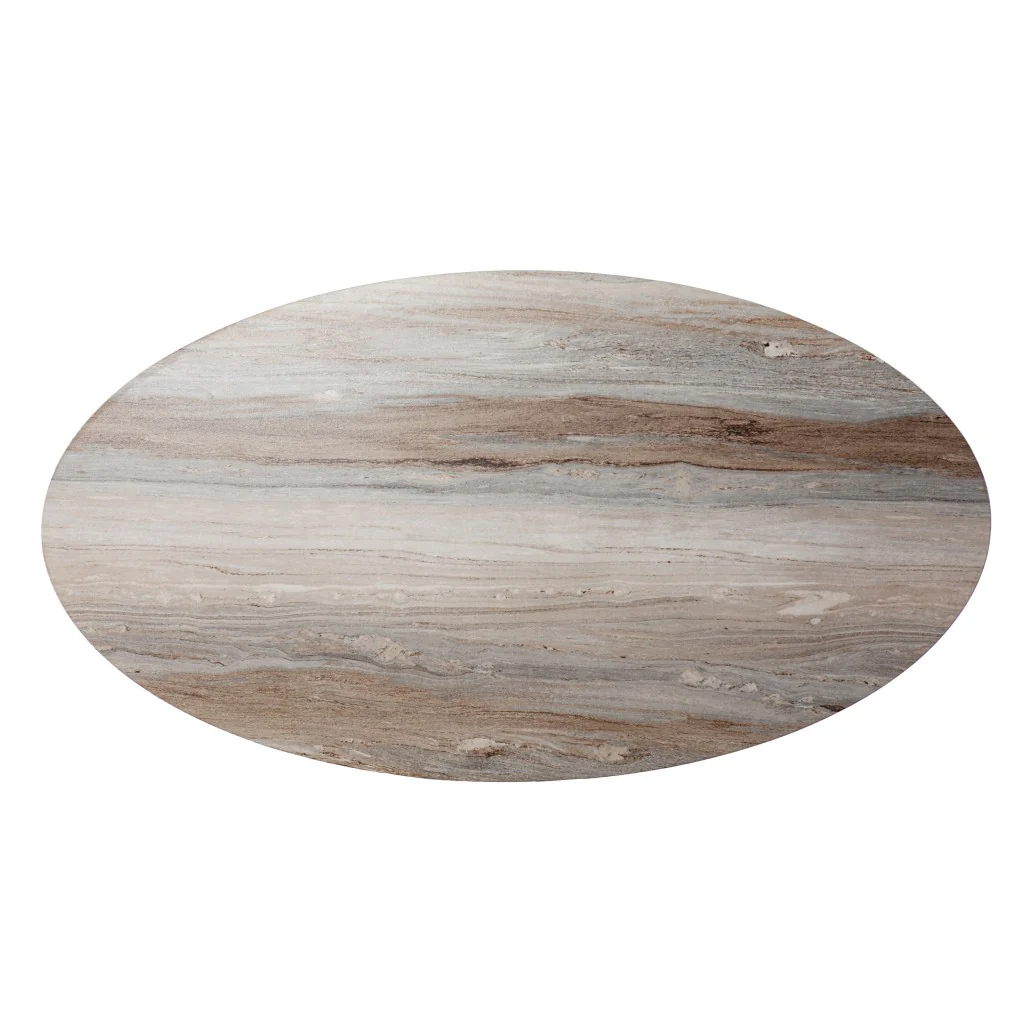 Brown Solid Manufactured Wood Oval Coffee Table By Homeroots - Image 4