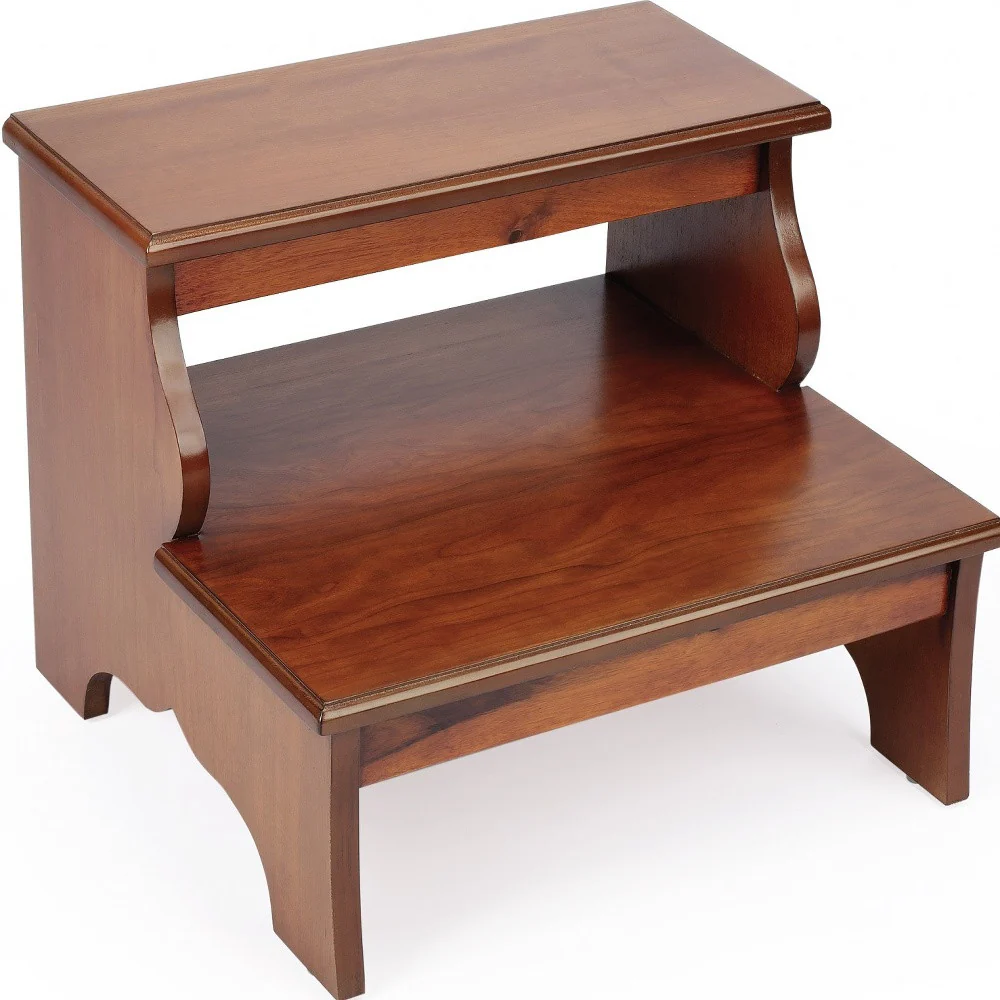 Brown Solid Wood and Solid and Manufactured Wood Backless Bar Chair By Homeroots - Image 7