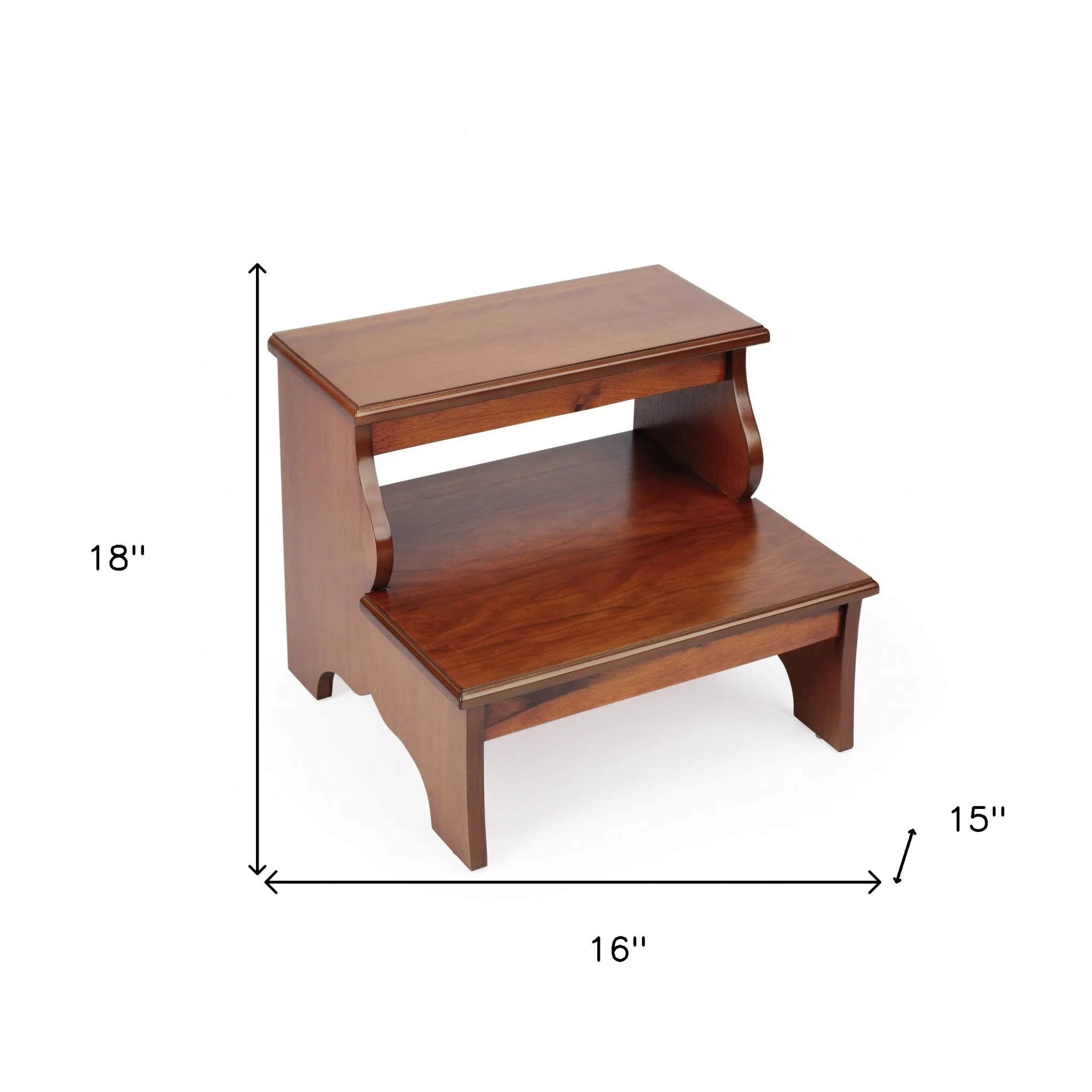 Brown Solid Wood and Solid and Manufactured Wood Backless Bar Chair By Homeroots - Image 8