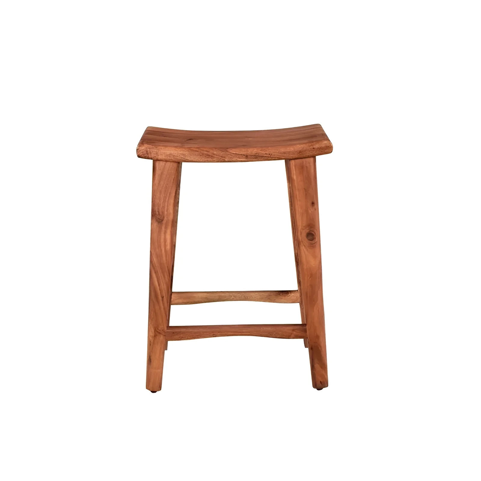 Brown Solid Wood Backless Bar Chair By Homeroots - Image 2