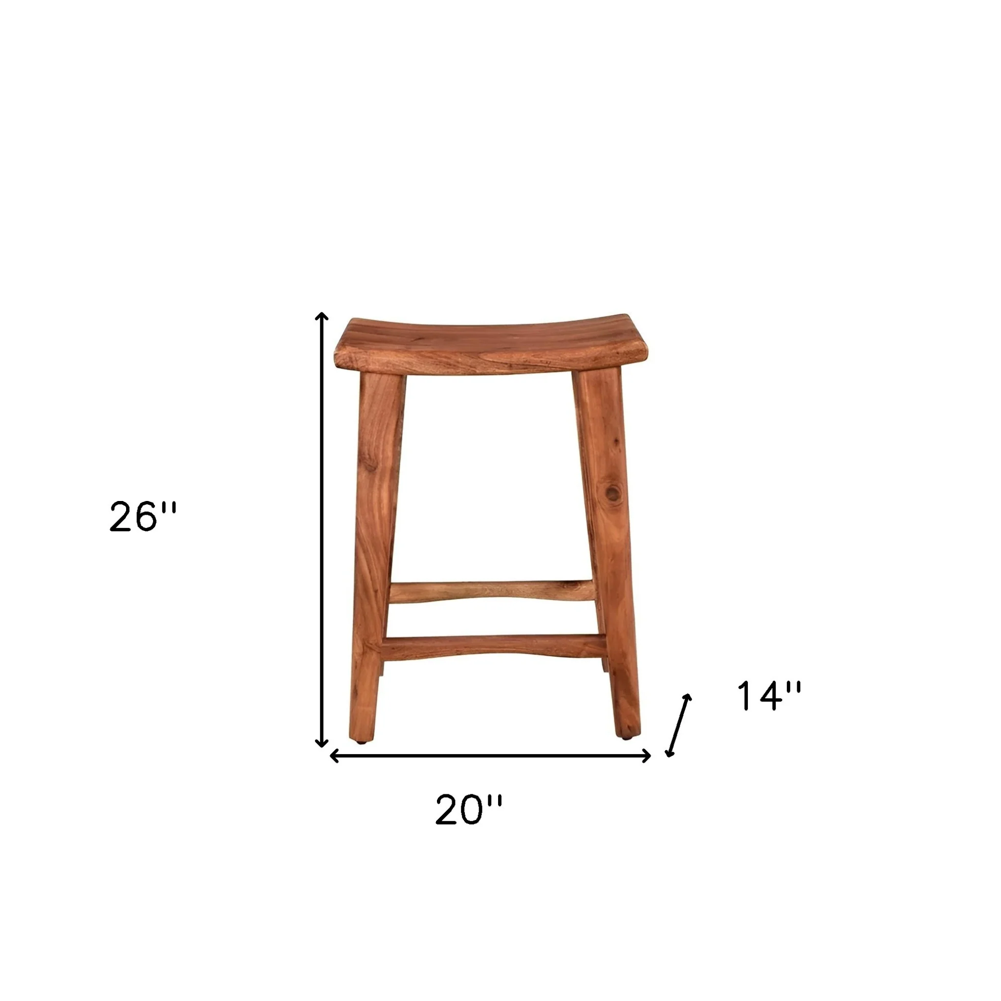 Brown Solid Wood Backless Bar Chair By Homeroots - Image 5