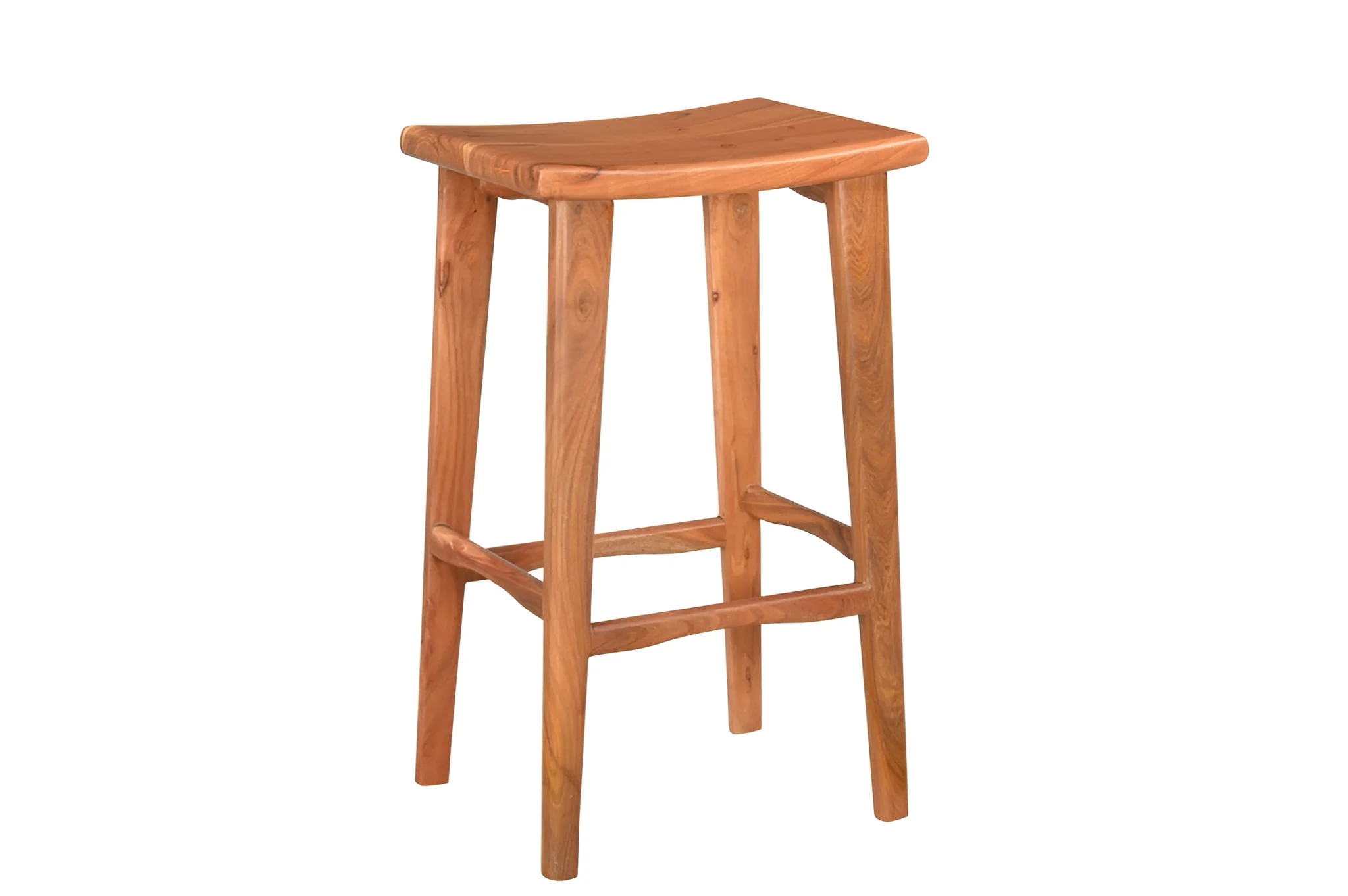 Brown Solid Wood Backless Counter Height Bar Chair By Homeroots - Image 3