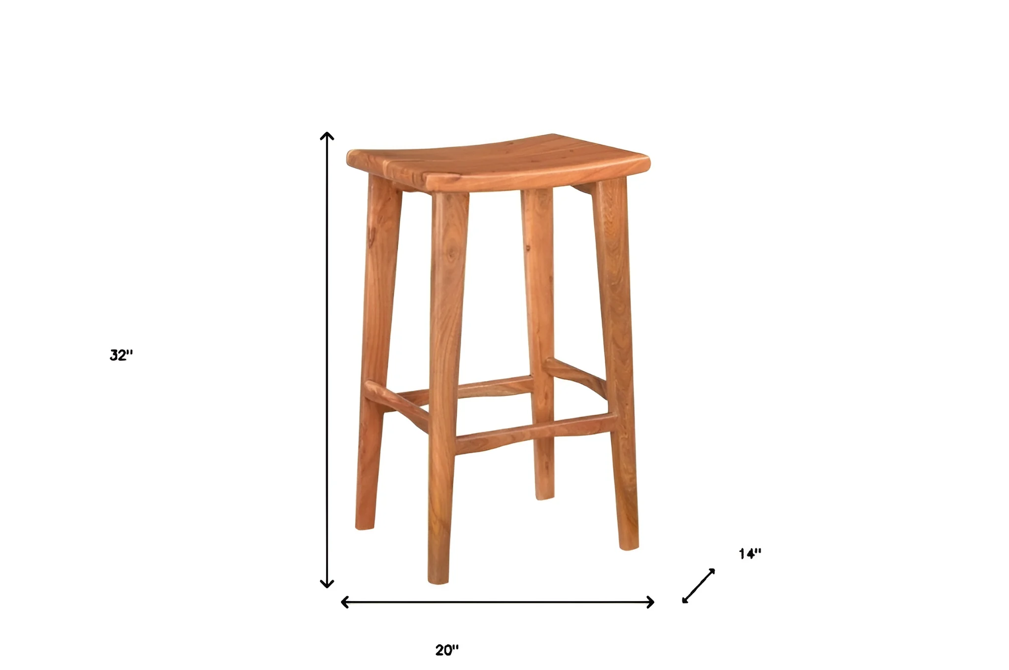 Brown Solid Wood Backless Counter Height Bar Chair By Homeroots - Image 4