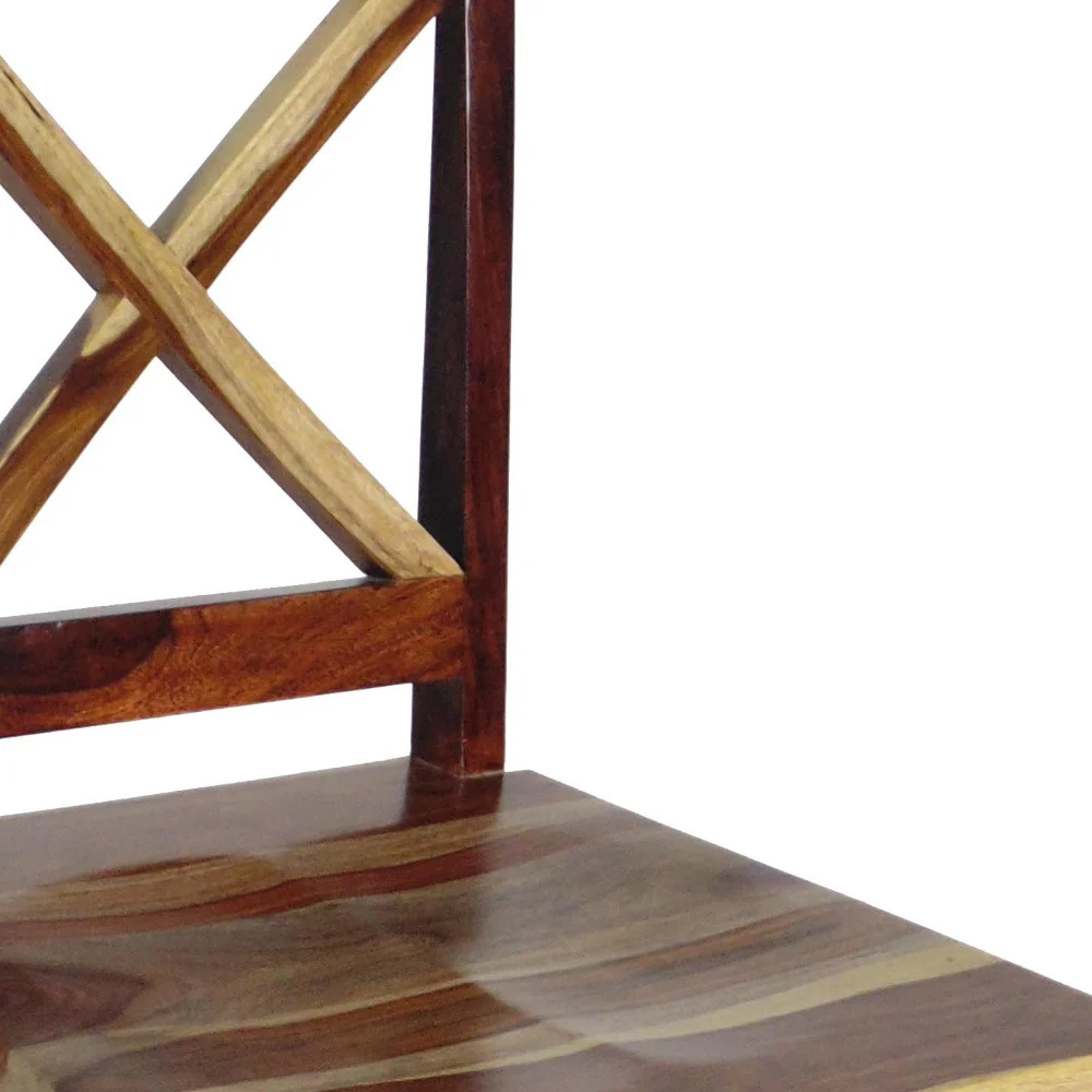 Brown Solid Wood Bar Height Bar Chair By Homeroots - Image 2