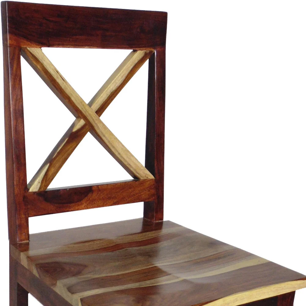 Brown Solid Wood Bar Height Bar Chair By Homeroots - Image 3