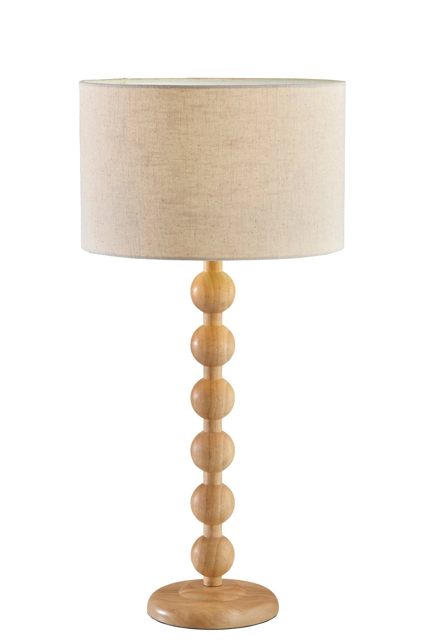 Brown Solid Wood Candlestick Table Lamp With Off White Drum Shade By Homeroots - Image 4