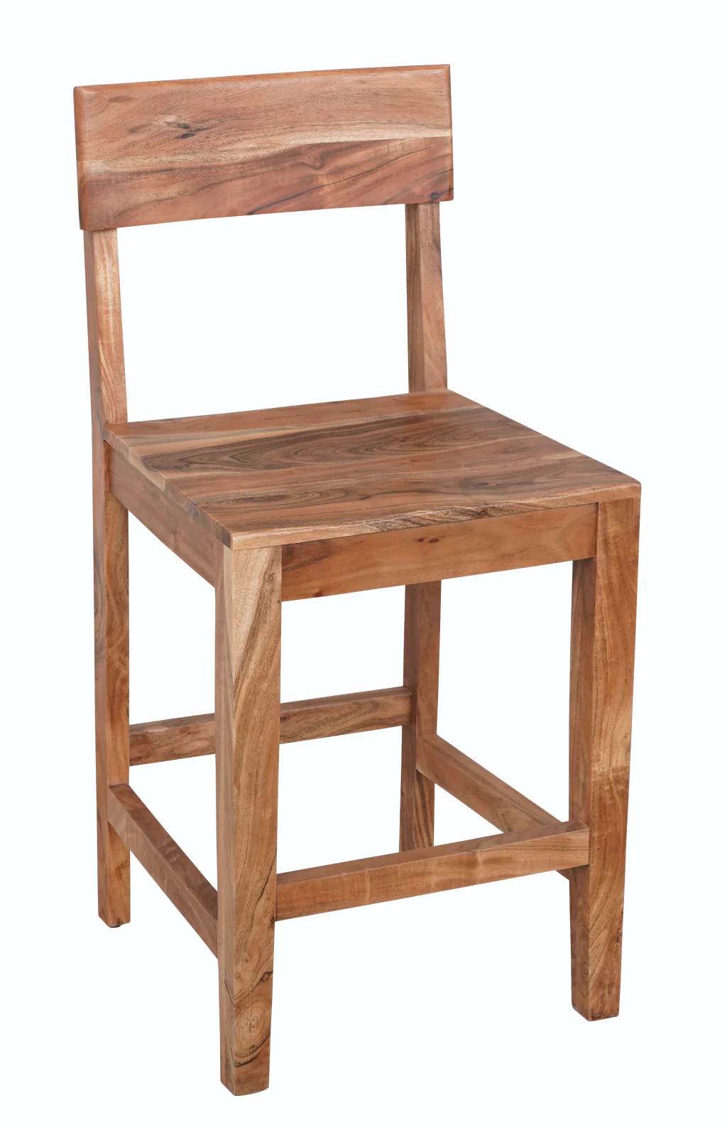 Brown Solid Wood Counter Height Bar Chair By Homeroots - Image 2