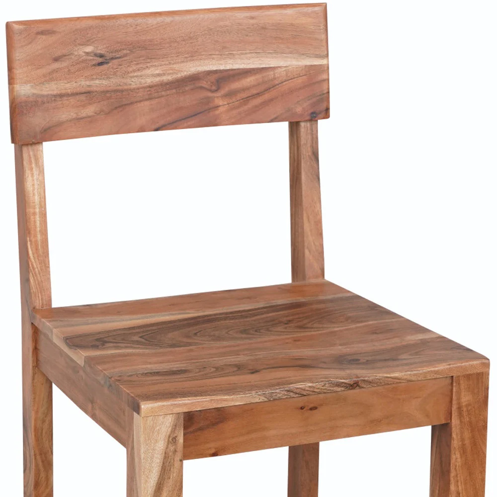 Brown Solid Wood Counter Height Bar Chair By Homeroots - Image 3