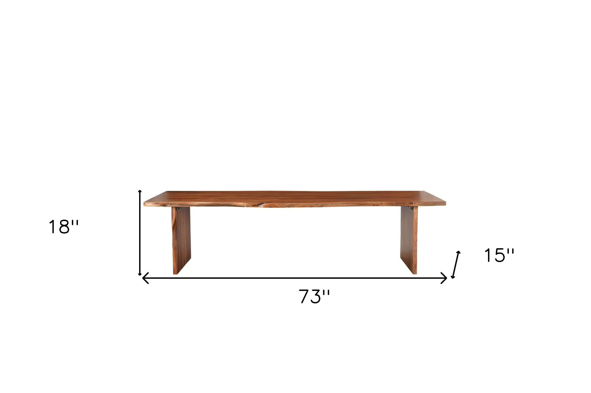 Brown Solid Wood Dining Bench By Homeroots - Image 6