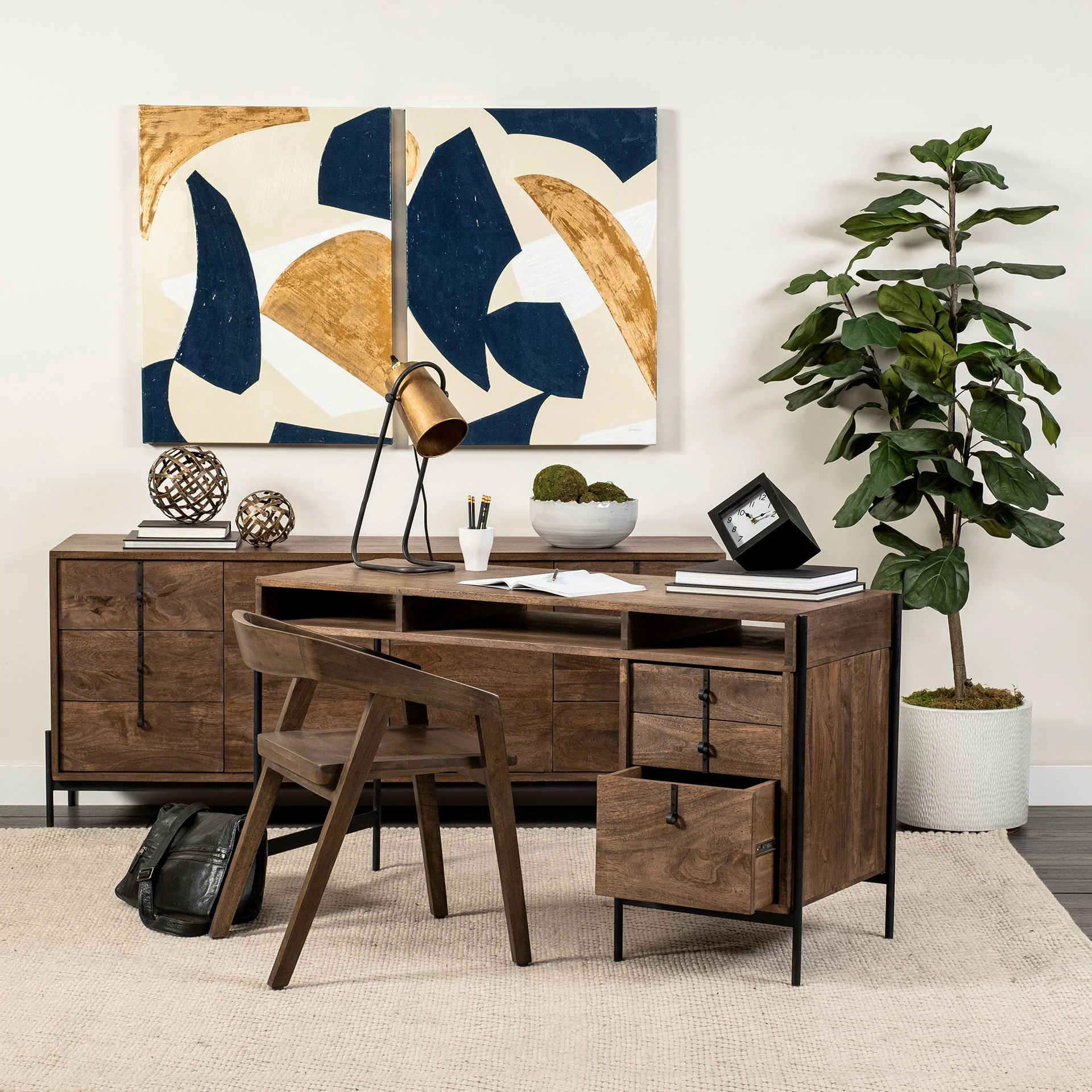 Brown Solid Wood Dining Chair By Homeroots - Image 9