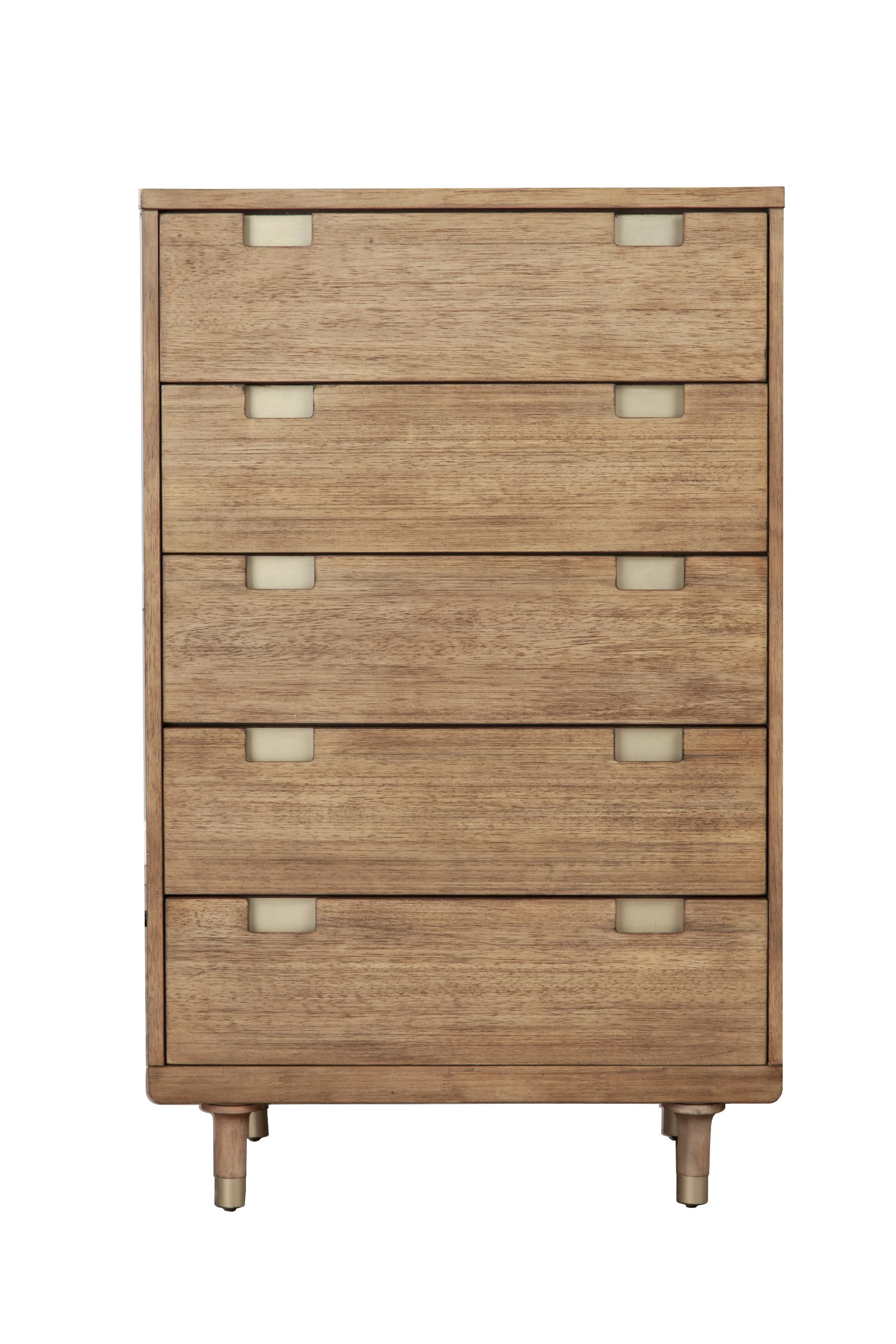 Brown Solid Wood Five Drawer Dresser By Homeroots - Image 4