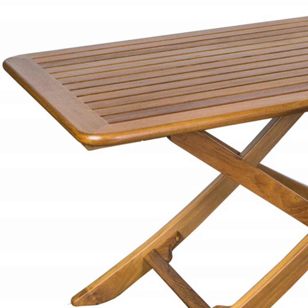 Brown Solid Wood Folding Outdoor Picnic Table By Homeroots - Image 3