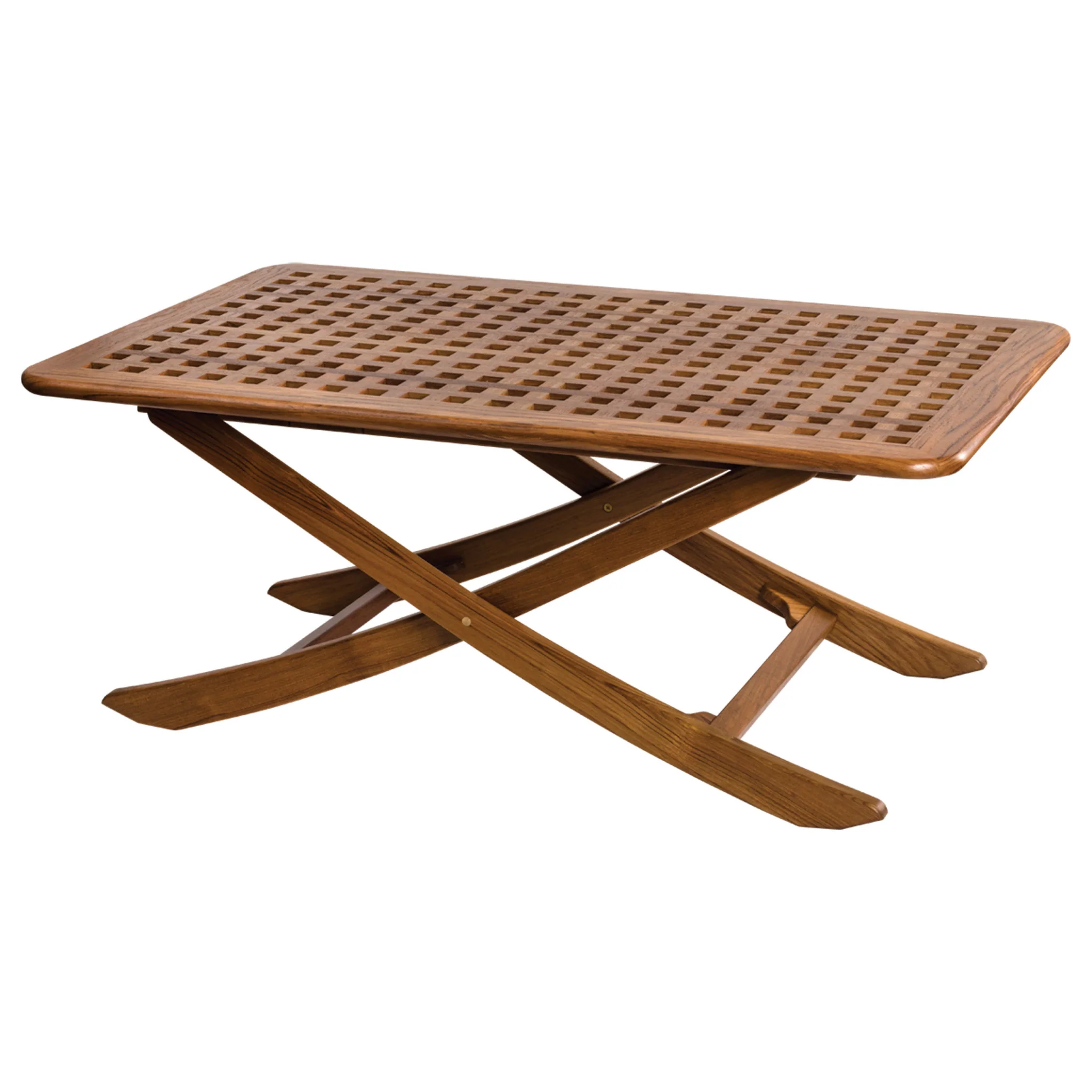 Brown Solid Wood Folding Outdoor Side Table By Homeroots - Image 2