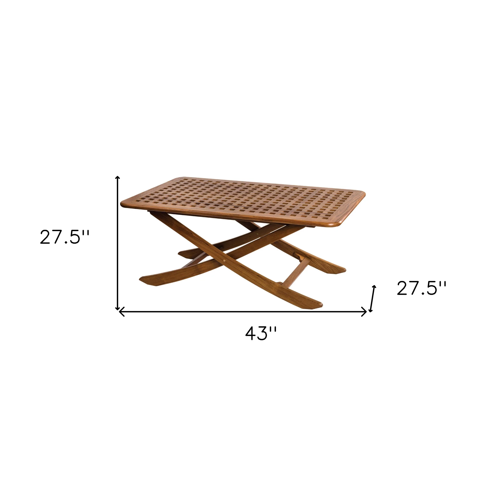 Brown Solid Wood Folding Outdoor Side Table By Homeroots - Image 3