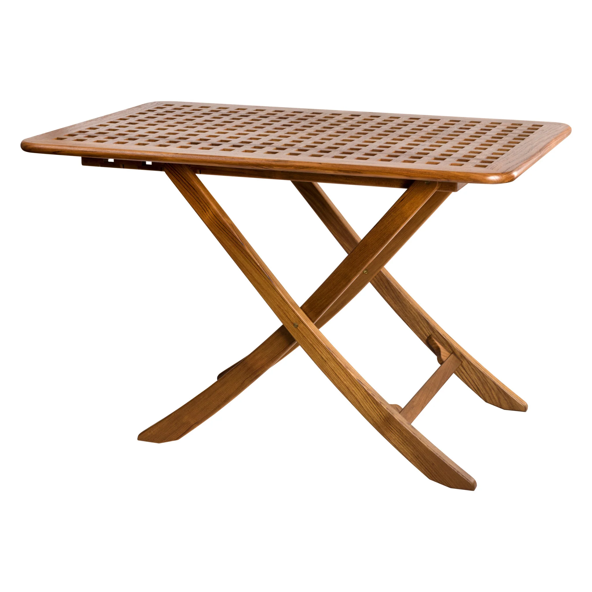 Brown Solid Wood Folding Outdoor Side Table By Homeroots - Image 4