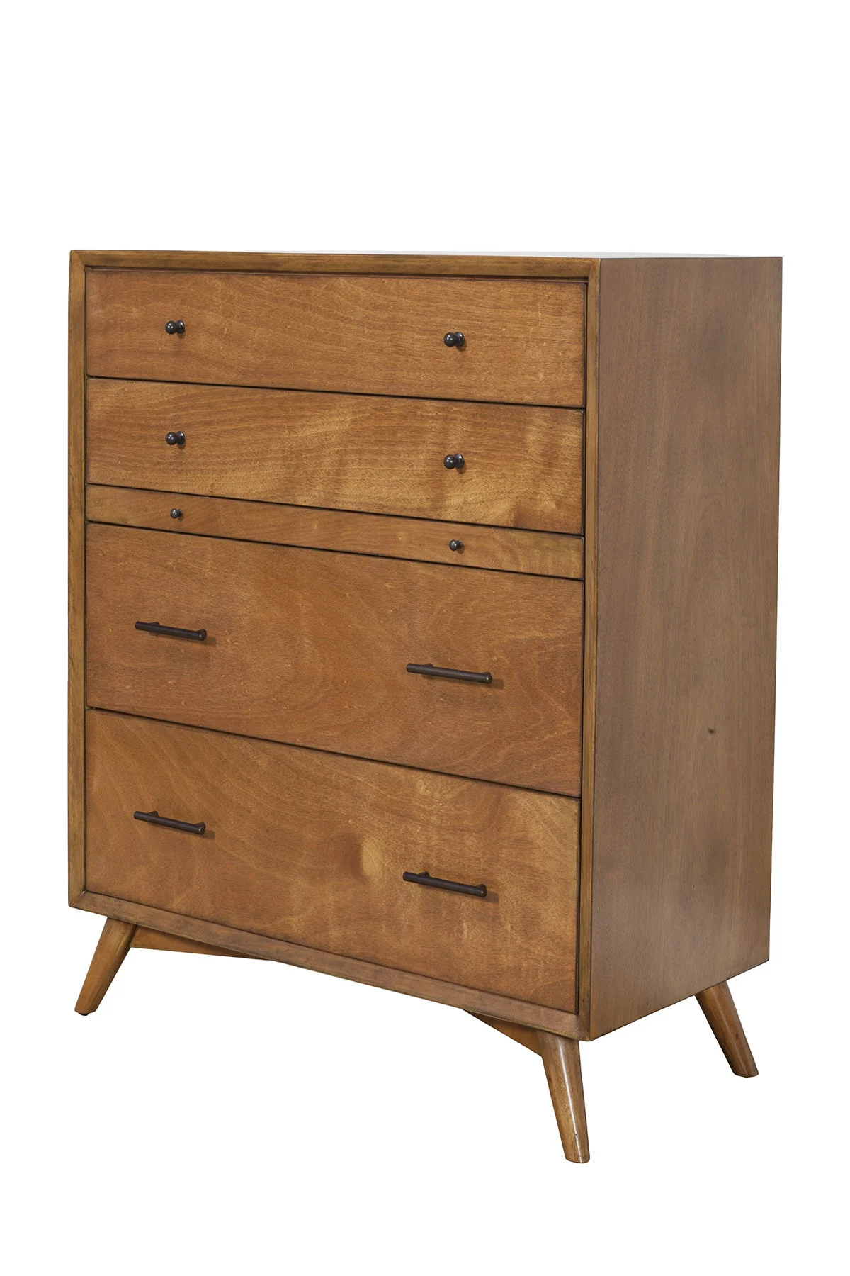 Brown Solid Wood Four Drawer Chest By Homeroots - Image 2