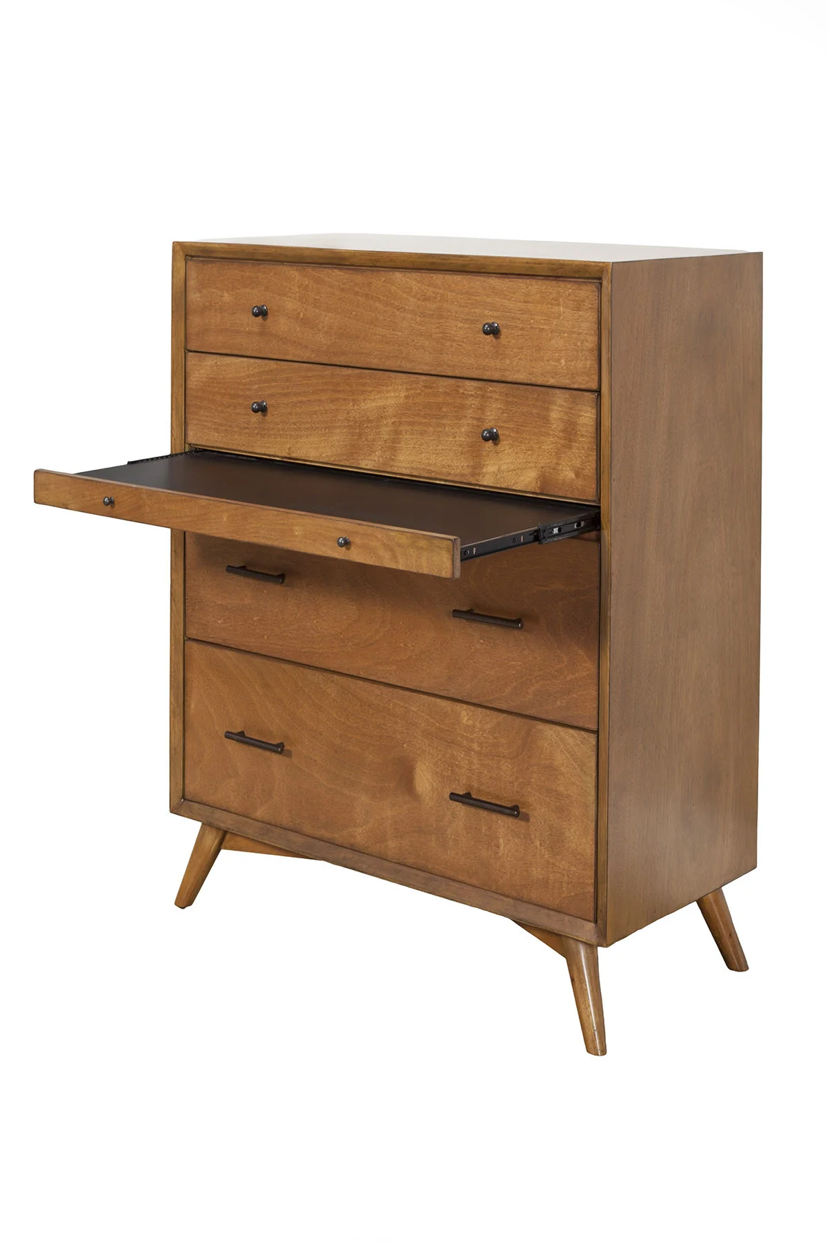 Brown Solid Wood Four Drawer Chest By Homeroots - Image 3