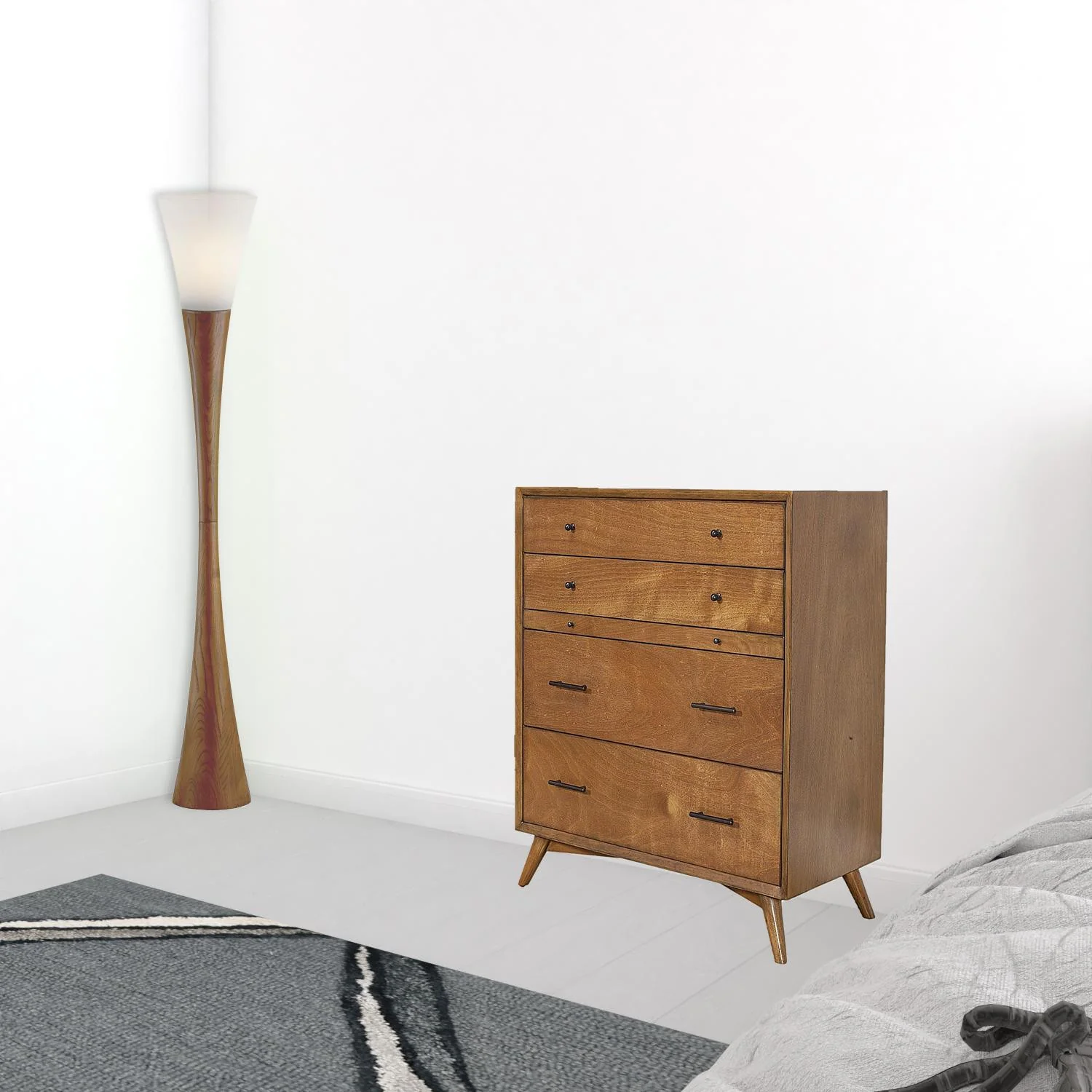 Brown Solid Wood Four Drawer Chest By Homeroots - Image 7