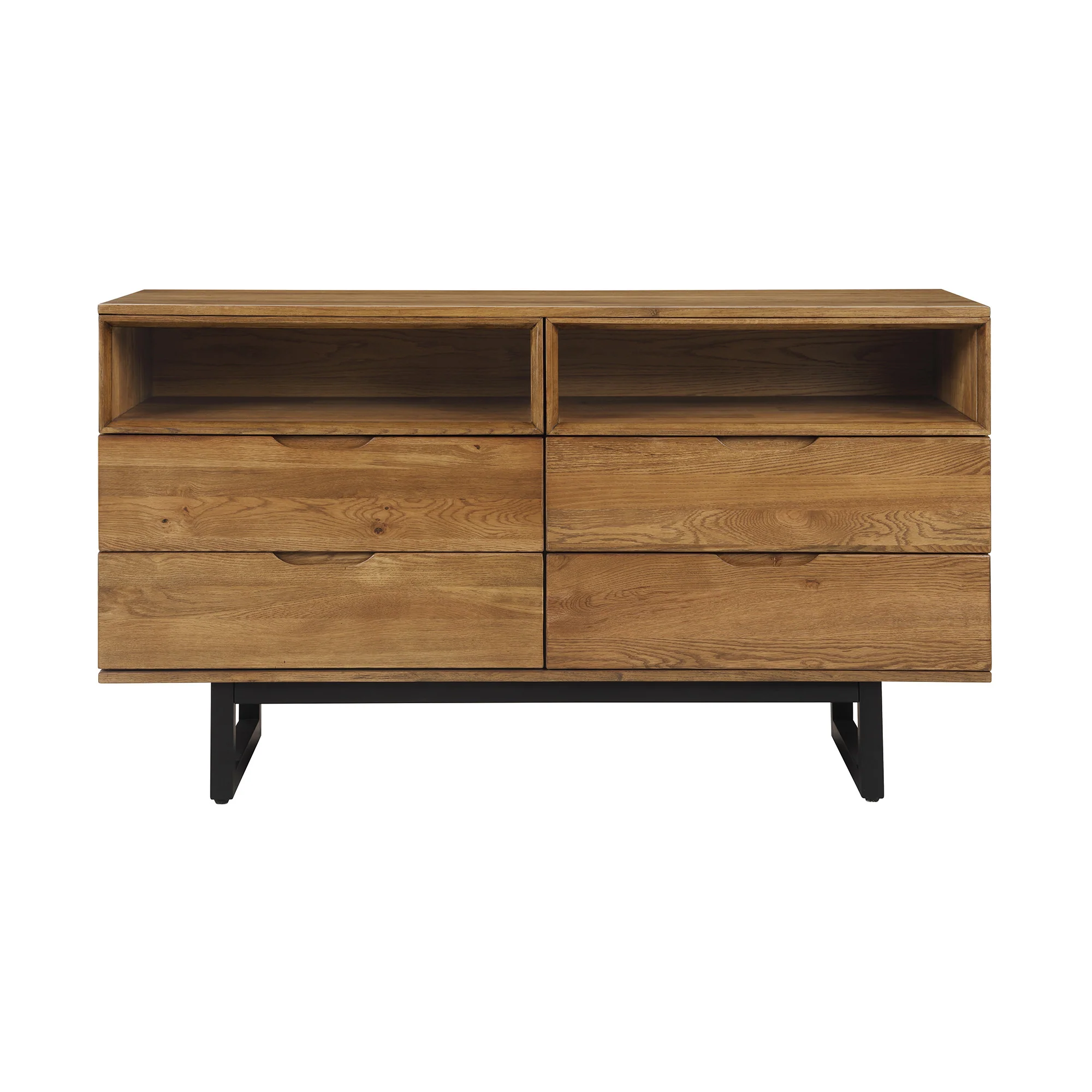 Brown Solid Wood Four Drawer Double Dresser By Homeroots - Image 8
