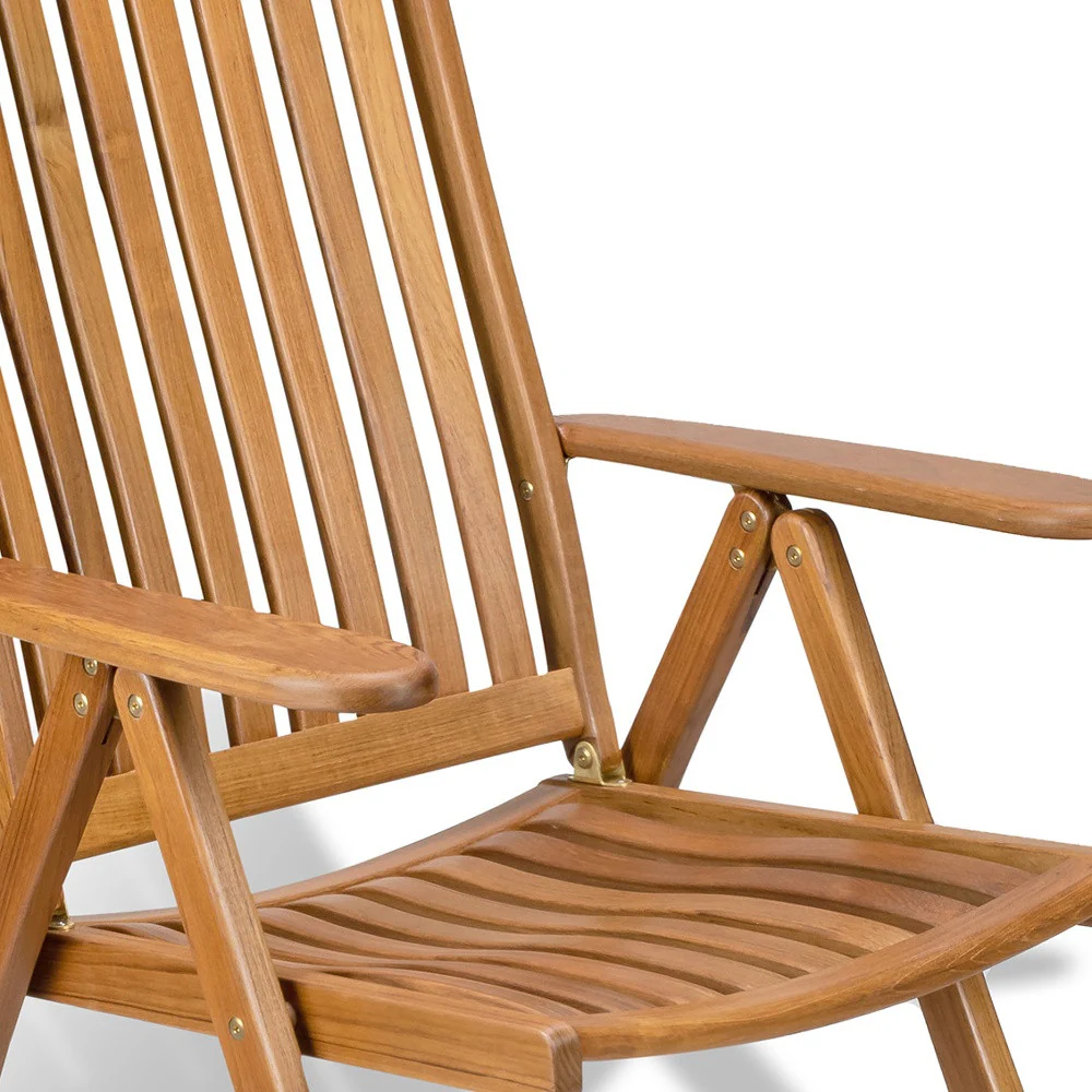 Brown Solid Wood Indoor Outdoor Arm Chair By Homeroots - Image 2