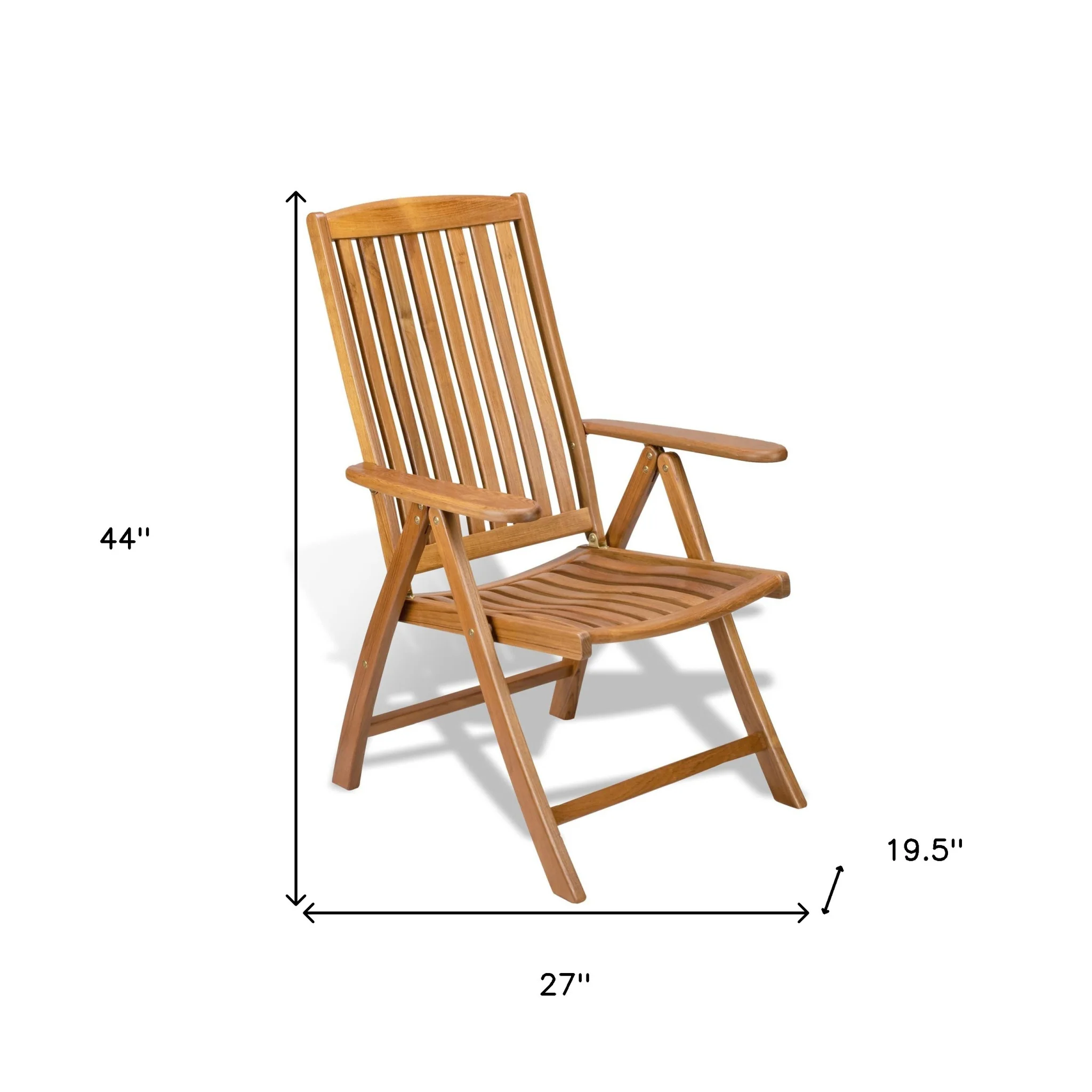 Brown Solid Wood Indoor Outdoor Arm Chair By Homeroots - Image 3
