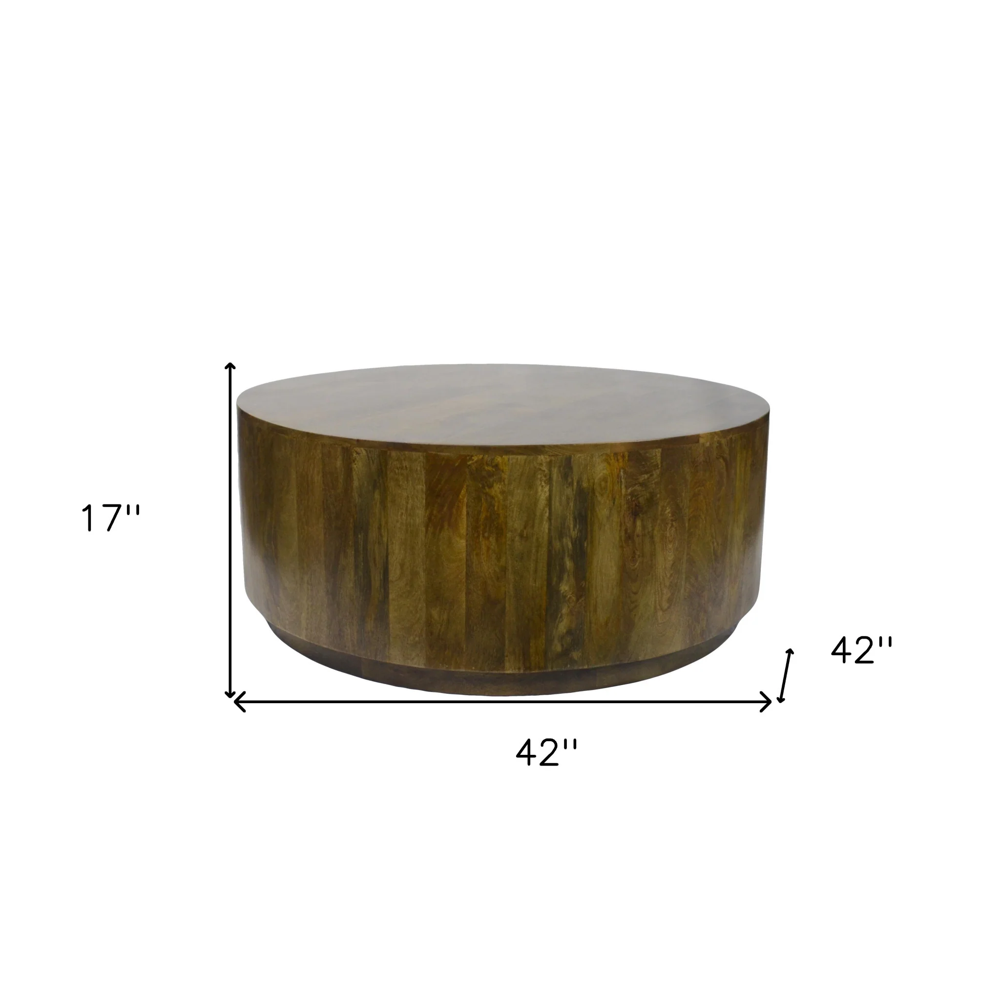 Brown Solid Wood Round Coffee Table By Homeroots - Image 3
