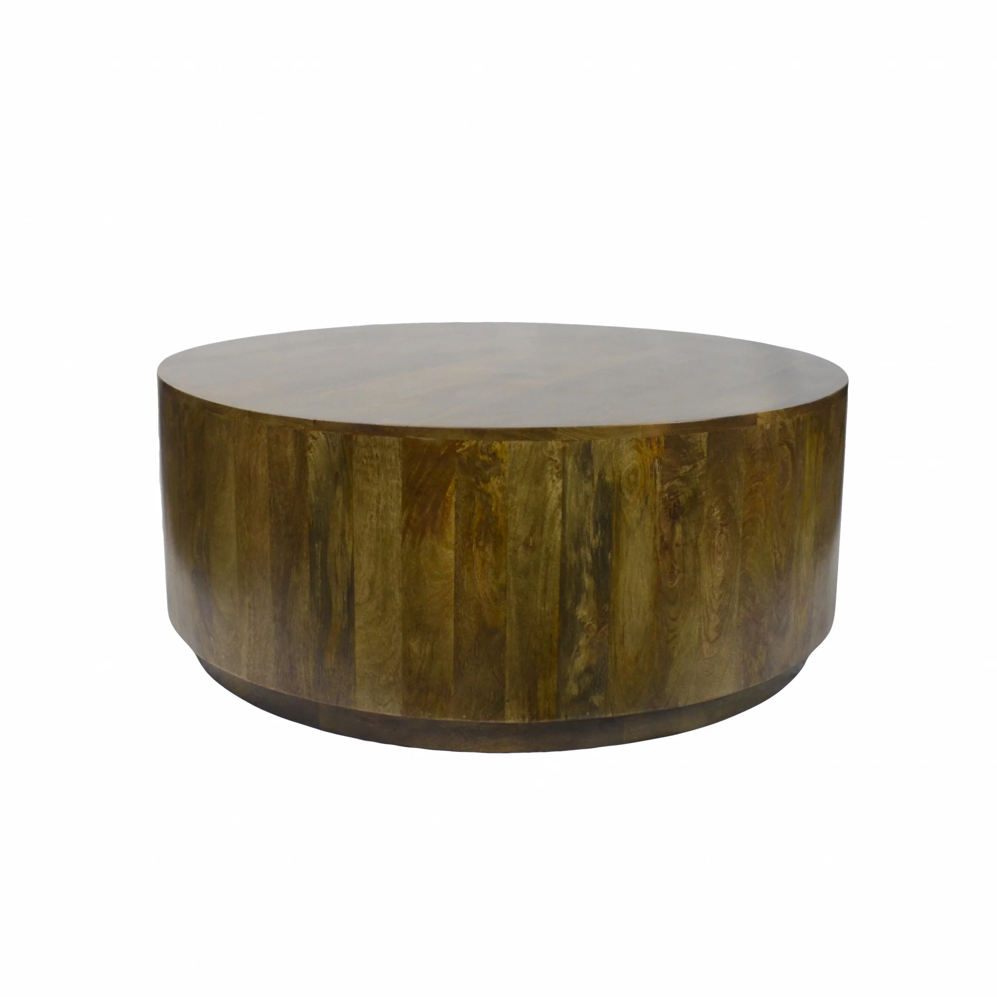Brown Solid Wood Round Coffee Table By Homeroots - Image 4