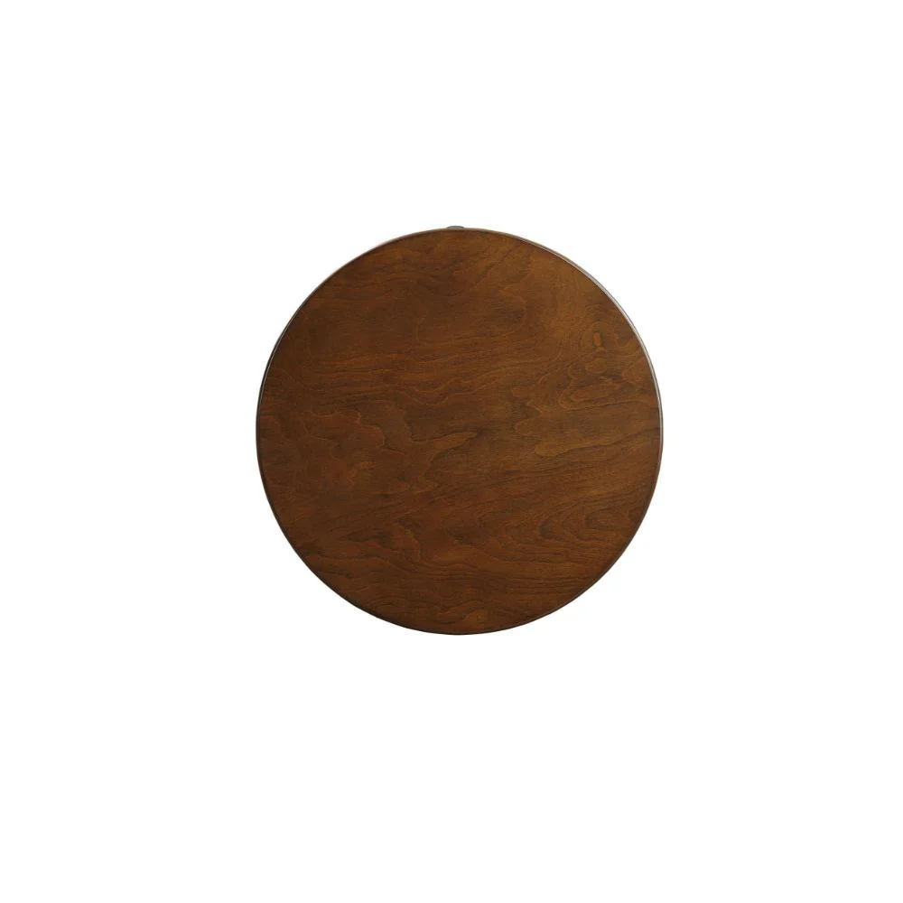Brown Solid Wood Round End Table With Shelf By Homeroots - Image 3