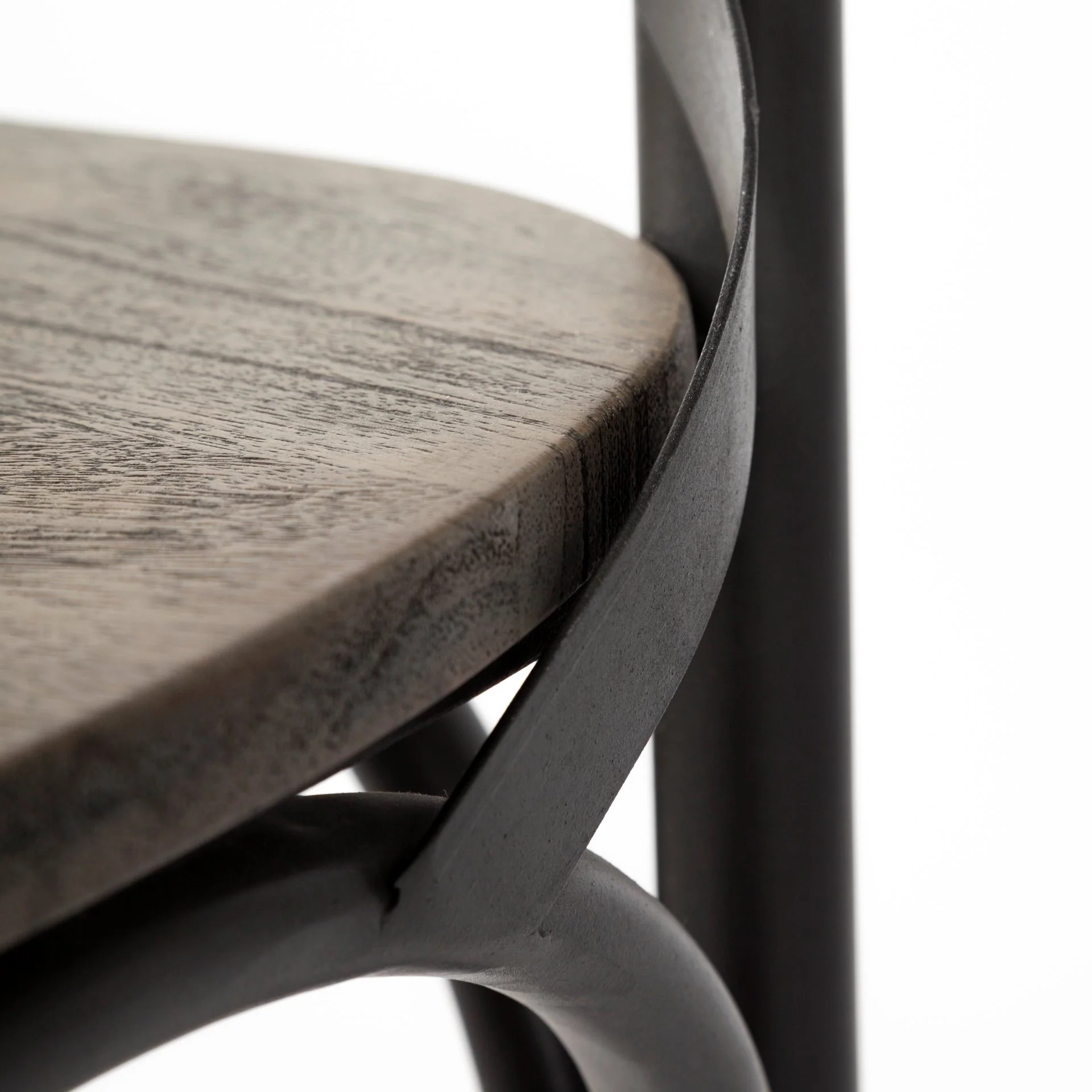 Brown Solid Wood Seat With Grey Iron Frame Dining Chair By Homeroots - Image 9