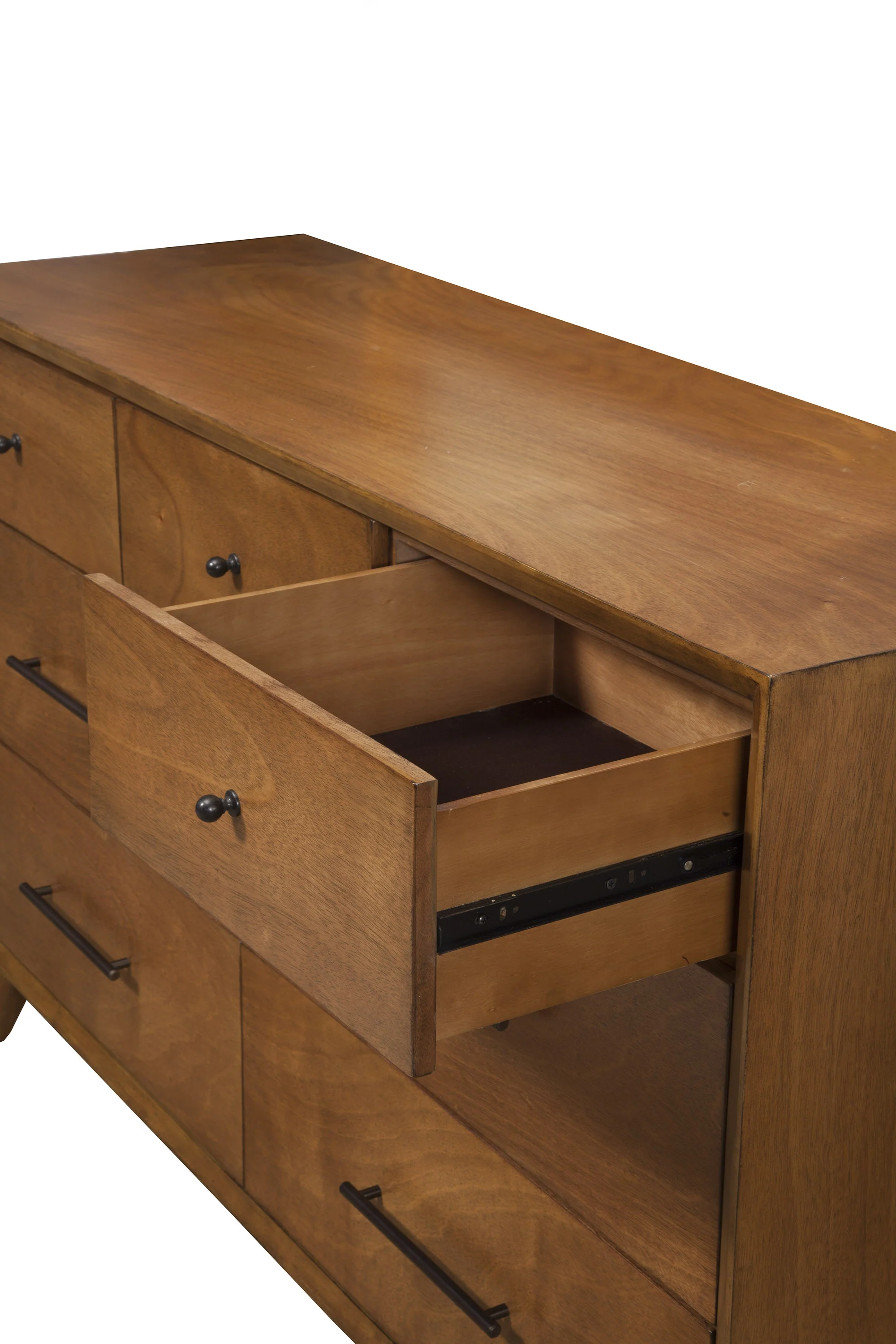 Brown Solid Wood Seven Drawer Double Dresser By Homeroots - Image 2