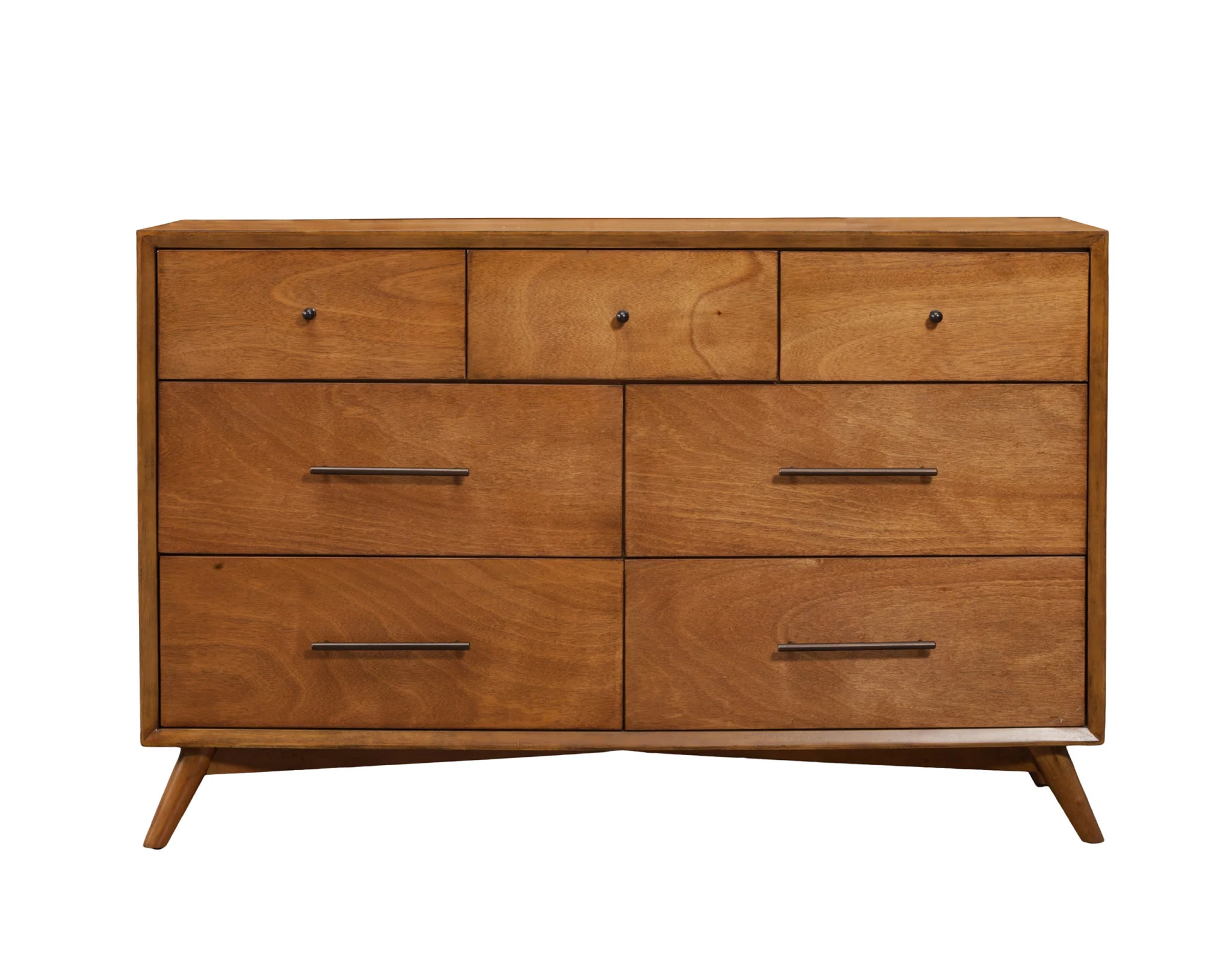 Brown Solid Wood Seven Drawer Double Dresser By Homeroots - Image 3
