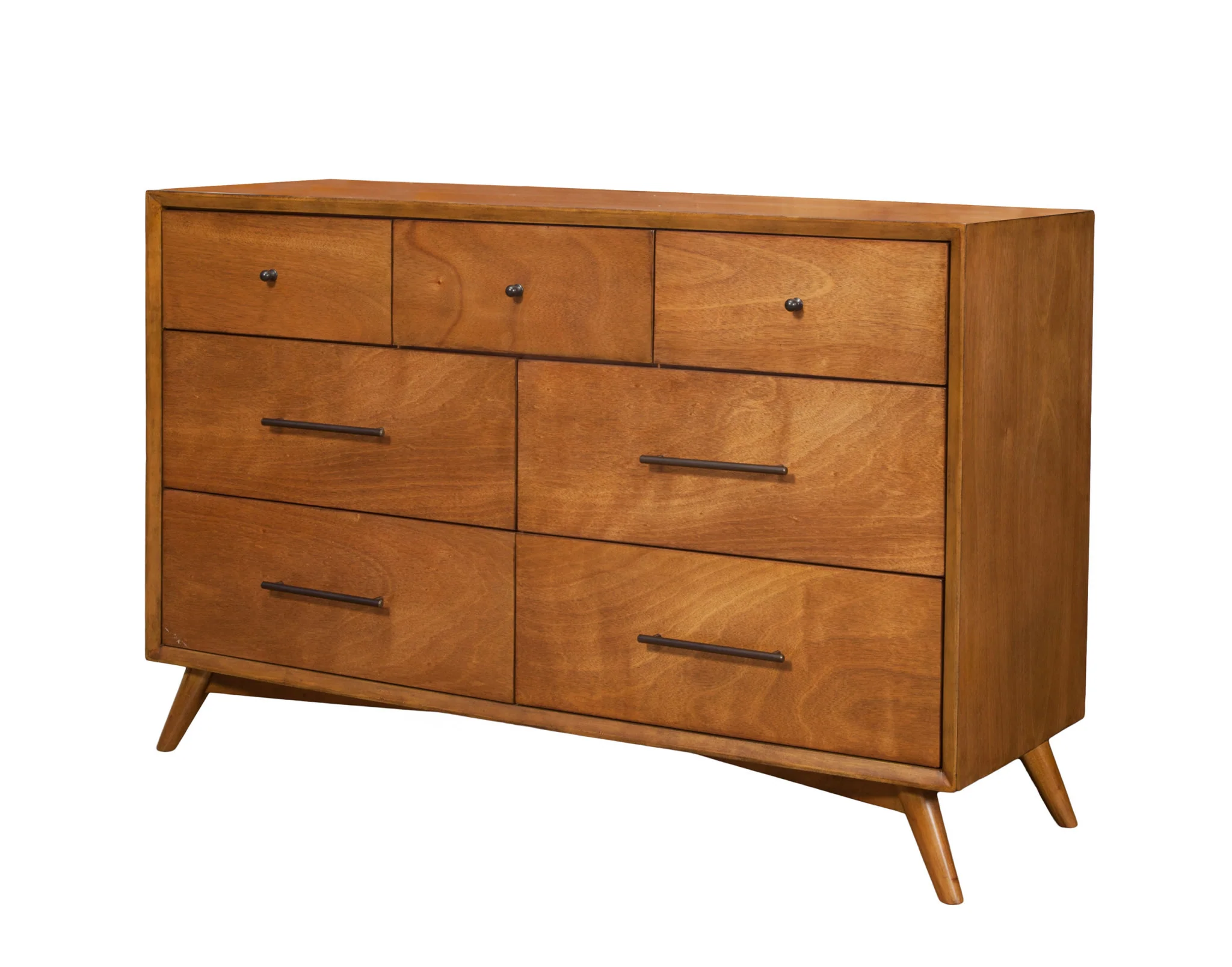 Brown Solid Wood Seven Drawer Double Dresser By Homeroots - Image 4
