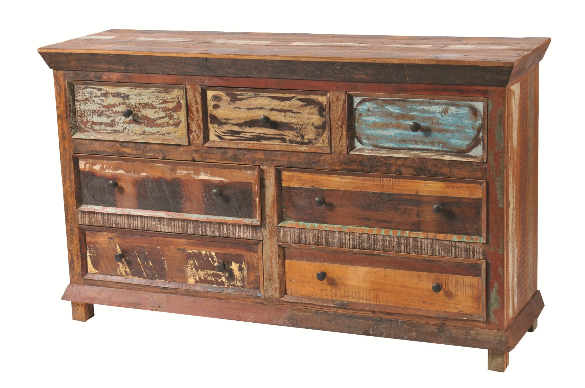 Brown Solid Wood Seven Drawer Triple Dresser By Homeroots - Image 2