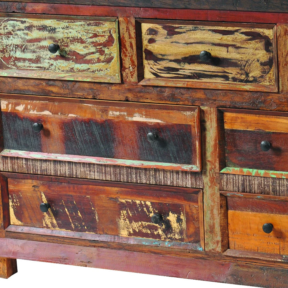Brown Solid Wood Seven Drawer Triple Dresser By Homeroots - Image 4