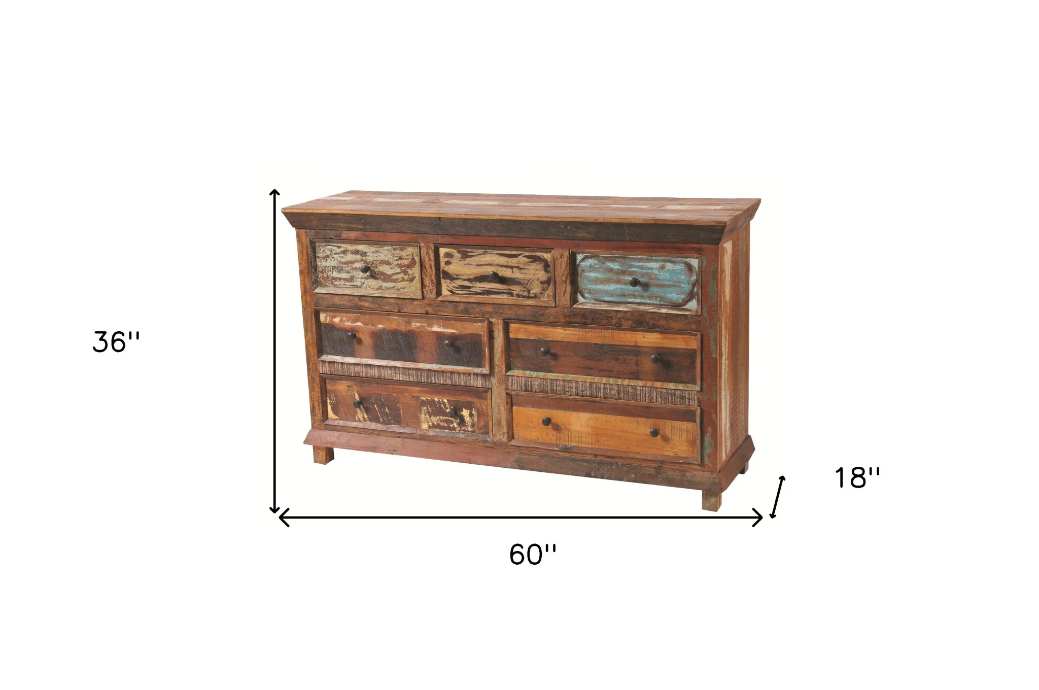 Brown Solid Wood Seven Drawer Triple Dresser By Homeroots - Image 5