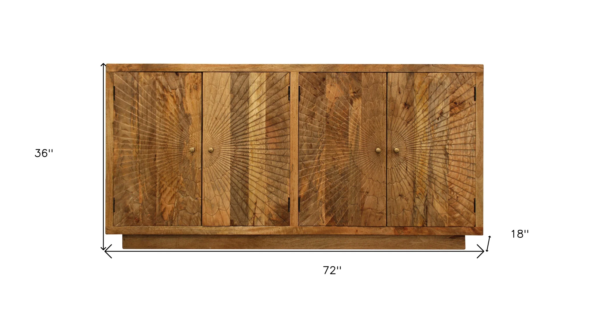 Brown Solid Wood Sideboard with Four Doors By Homeroots - Image 6