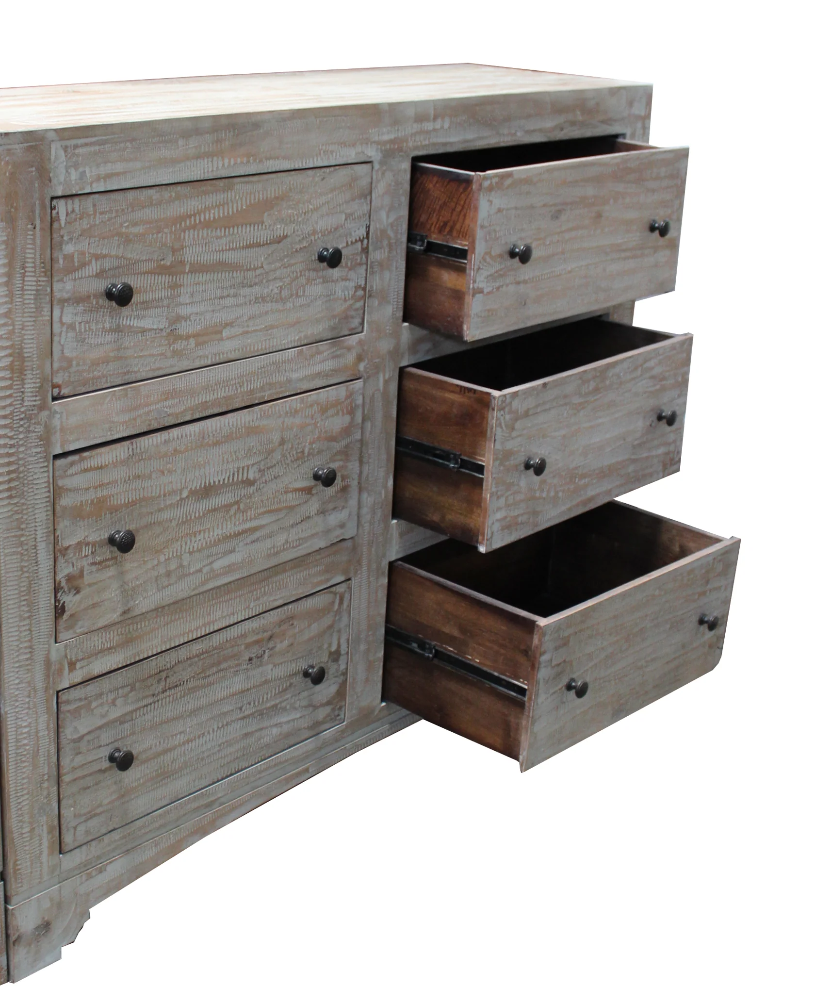 Brown Solid Wood Six Drawer Double Dresser By Homeroots - Image 3