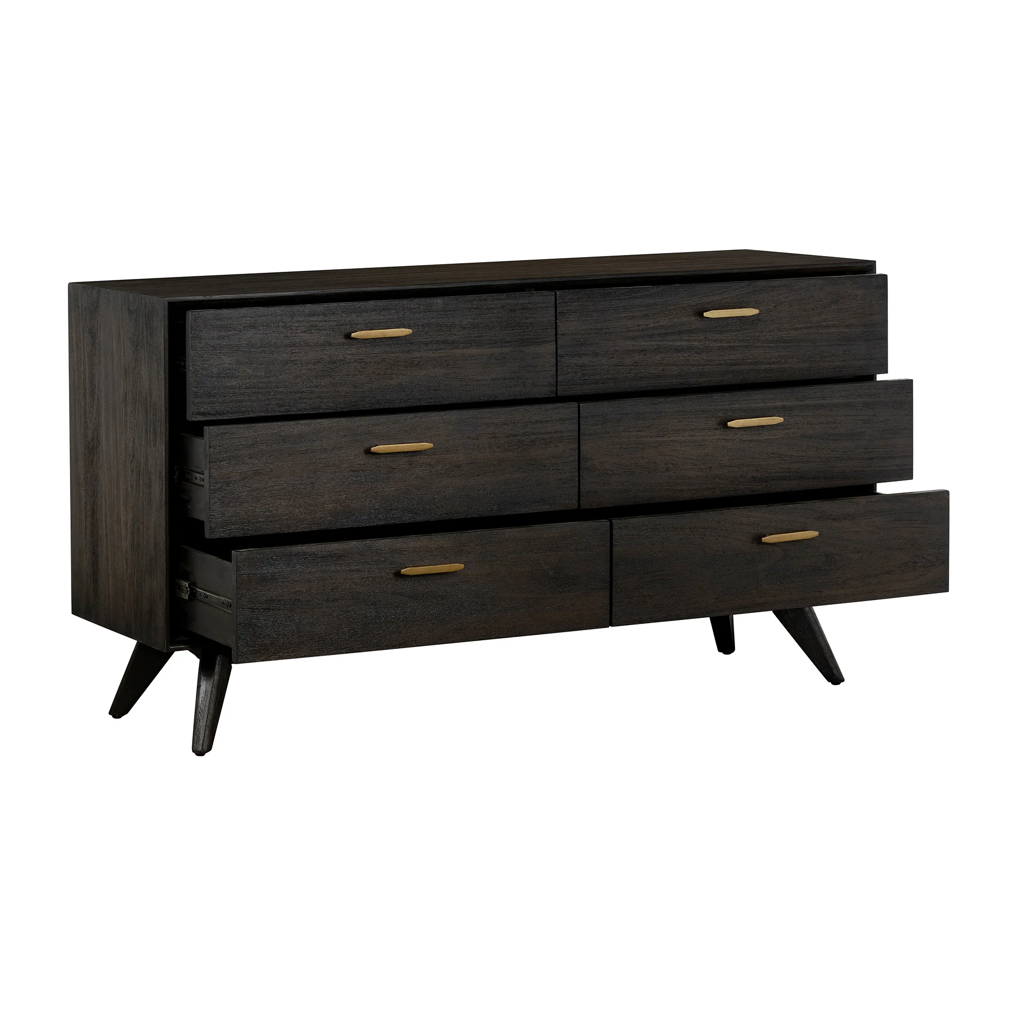 Brown Solid Wood Six Drawer Dresser By Homeroots - Image 2