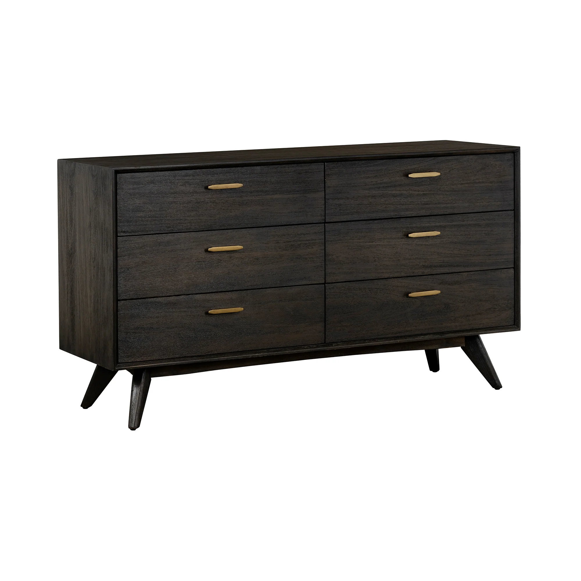Brown Solid Wood Six Drawer Dresser By Homeroots - Image 5