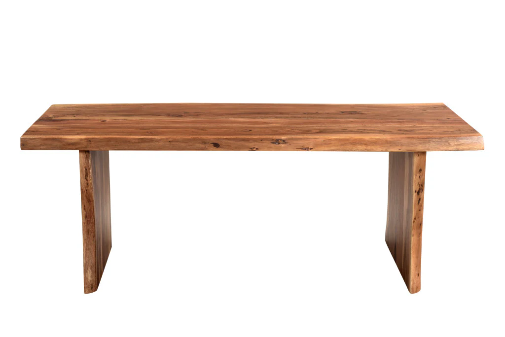 Brown Solid Wood Sled Coffee Table By Homeroots - Image 3