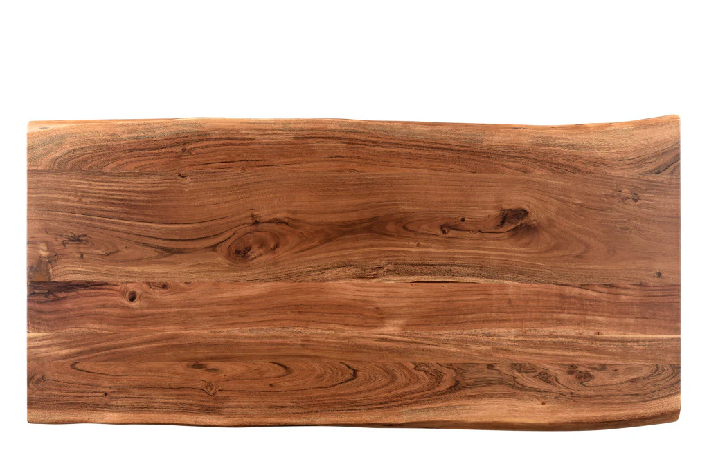 Brown Solid Wood Sled Coffee Table By Homeroots - Image 5