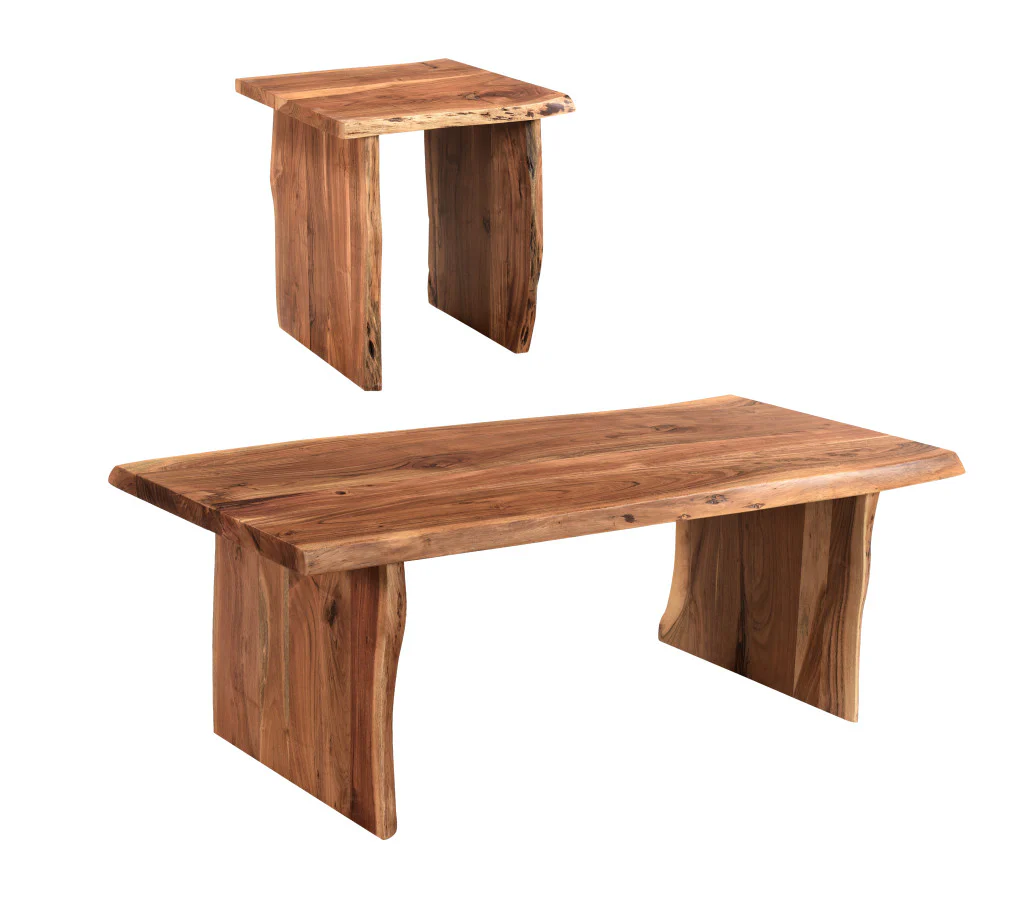 Brown Solid Wood Sled Coffee Table By Homeroots - Image 6