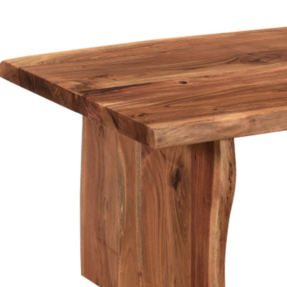 Brown Solid Wood Sled Coffee Table By Homeroots - Image 7